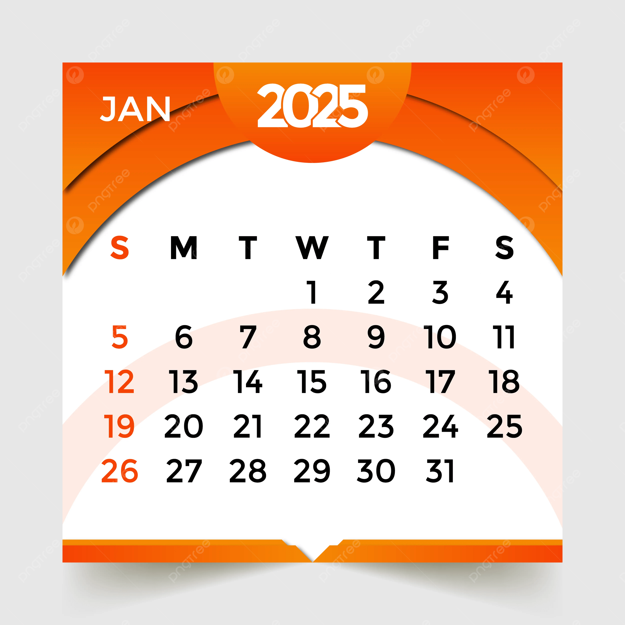 2500x2500 Calendar Month Of January Vector