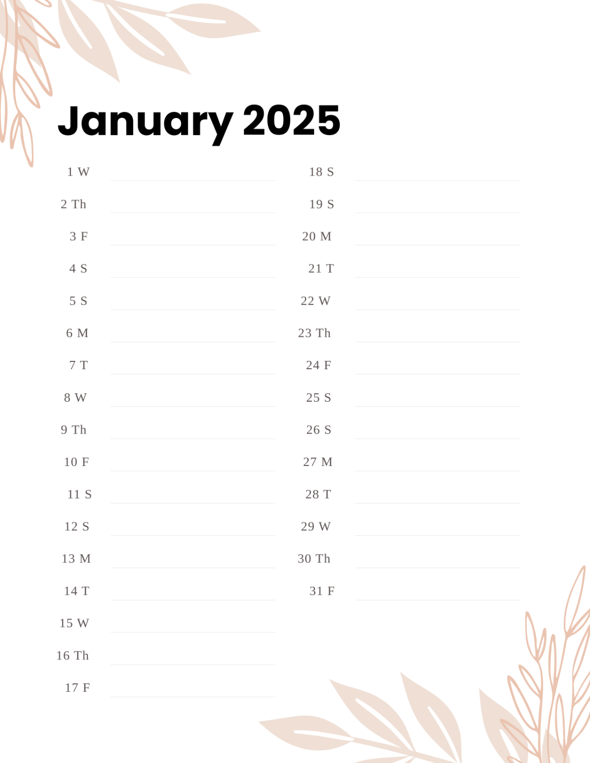 1200x1552 Free January Calendar 2025 Templates