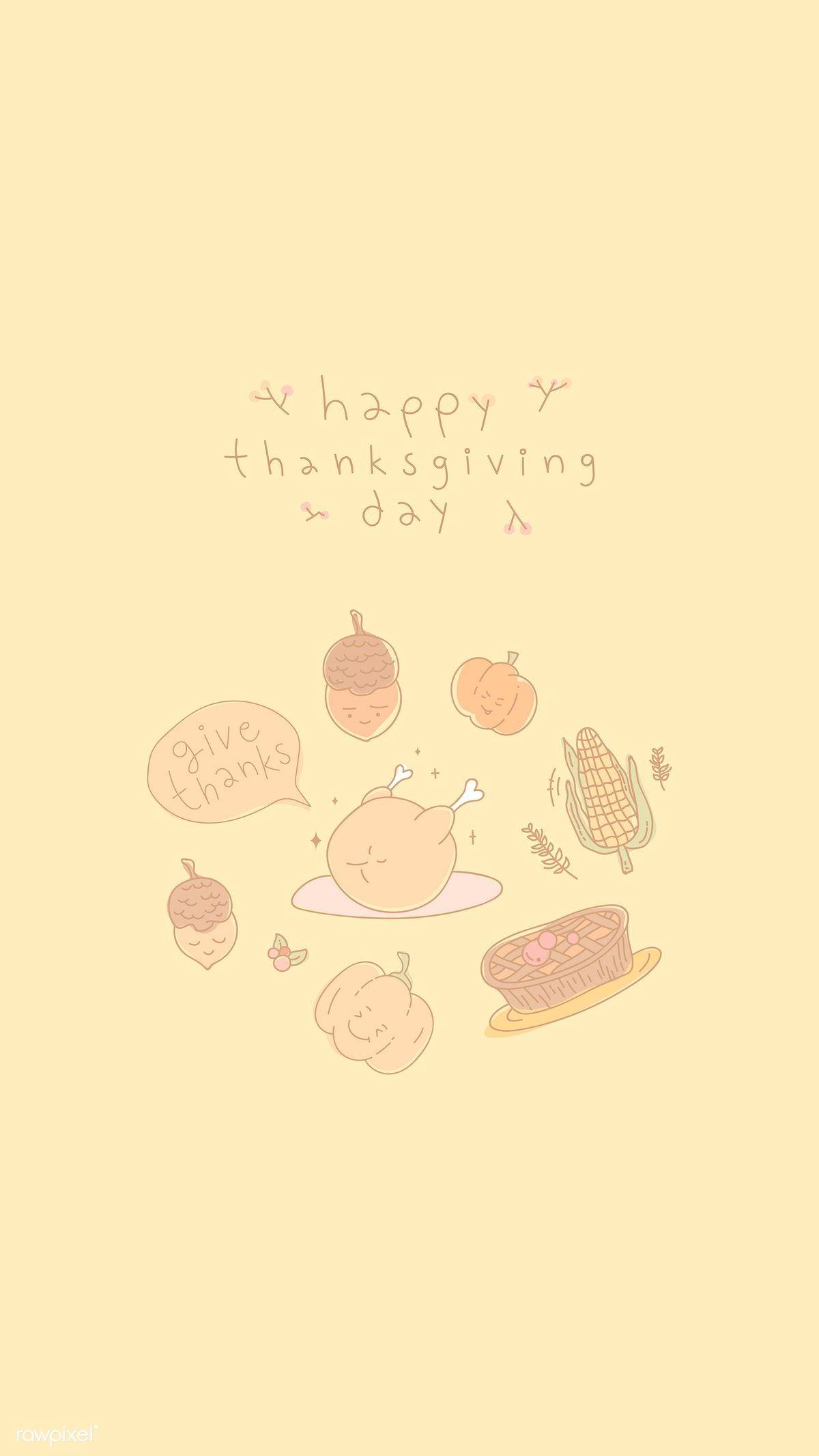 1200x2132 Download premium image of Thanksgiving elements mobile phone wallpaper