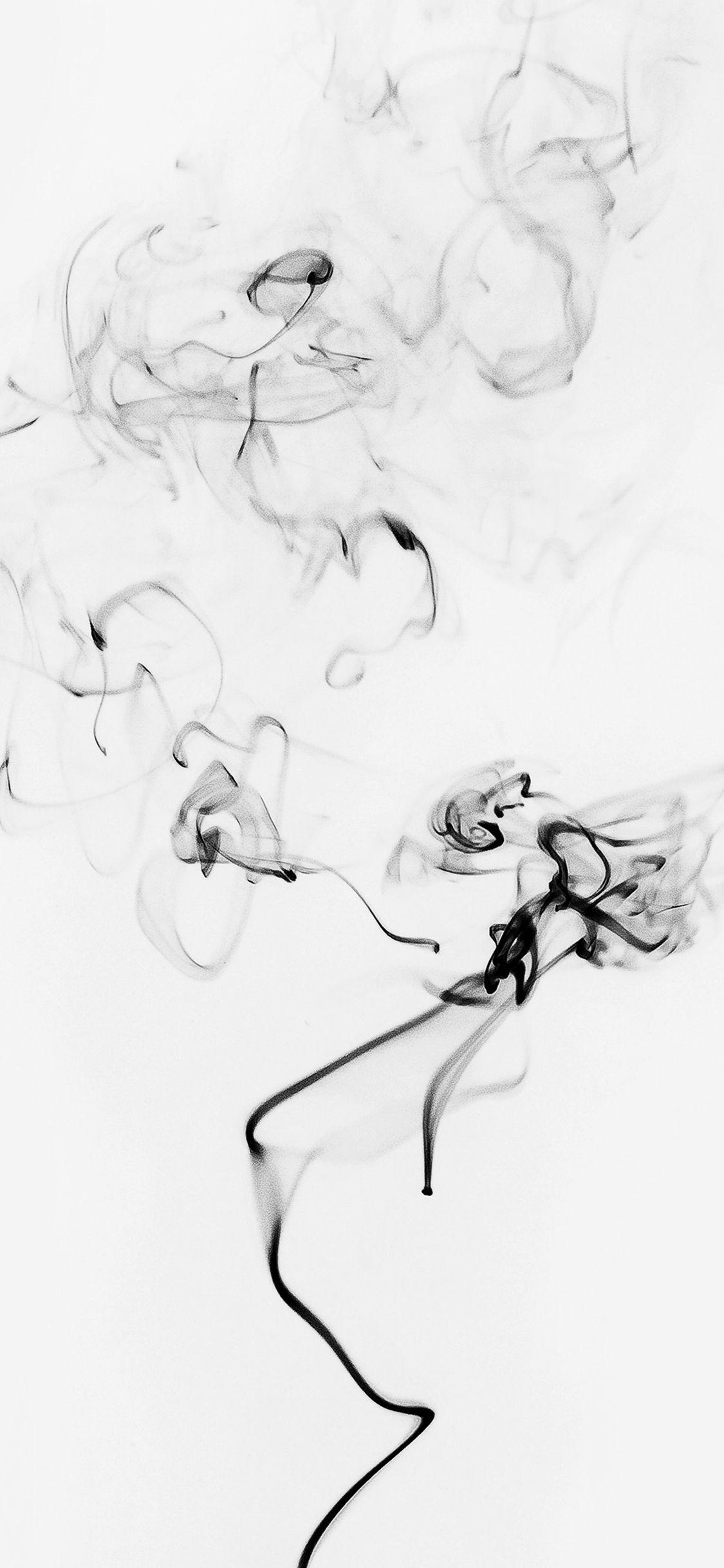 1125x2436 Smoke Bw White Minimal Black iPhone X Wallpaper Free Download