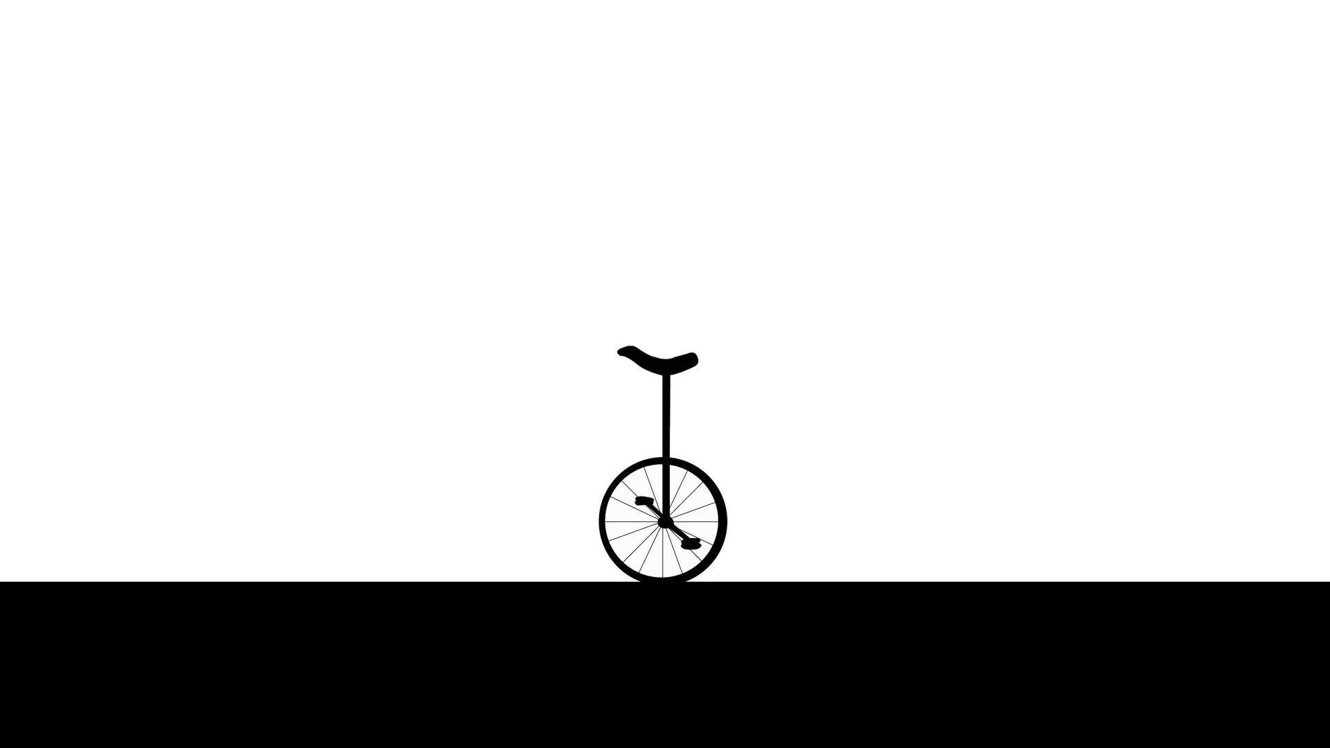 1920x1080 Wheel Unicycle Minimal Black and White HD Wallpaper