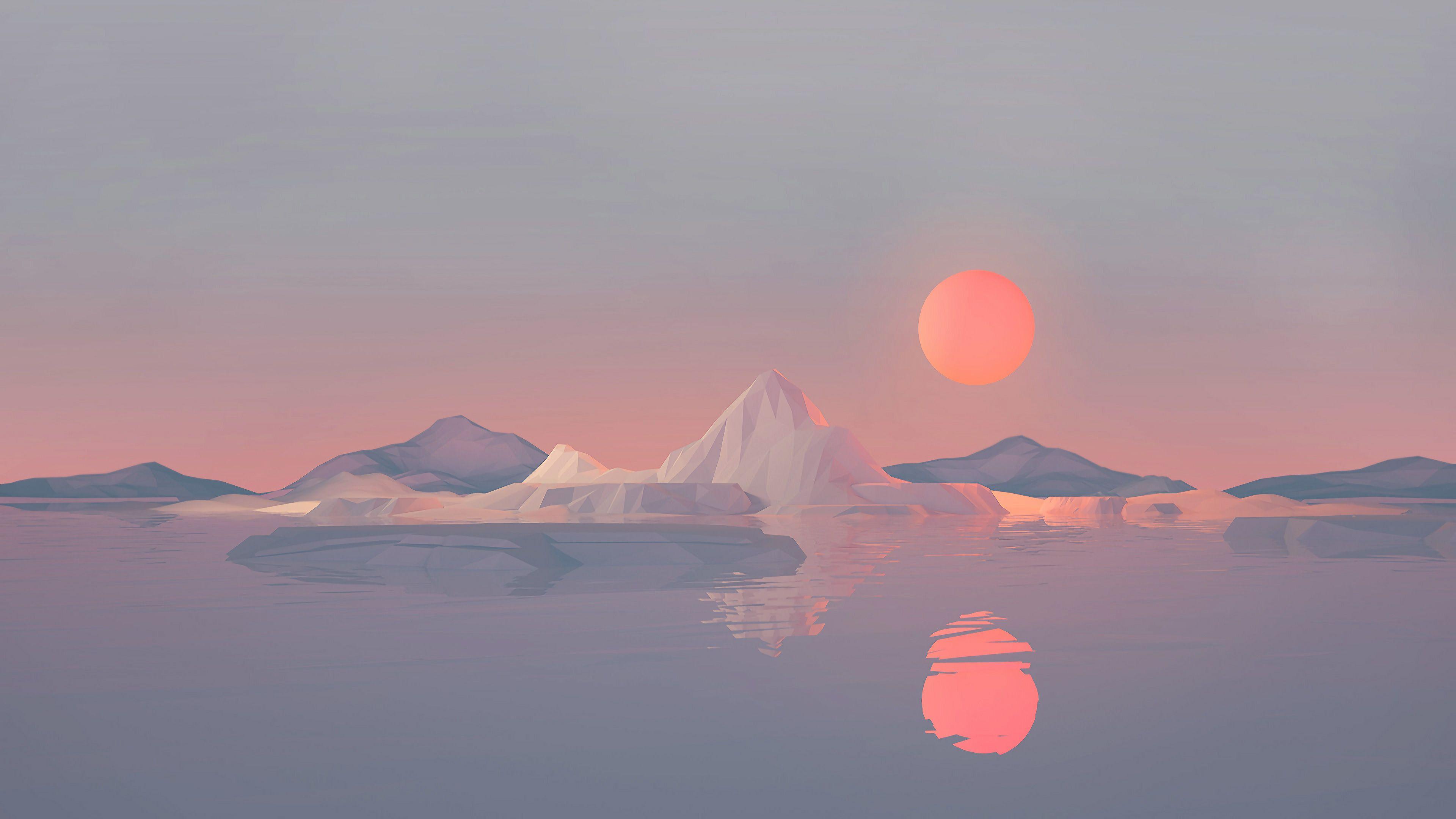 3840x2160 Iceberg Minimalist 4k, HD Artist, 4k Wallpaper, Image