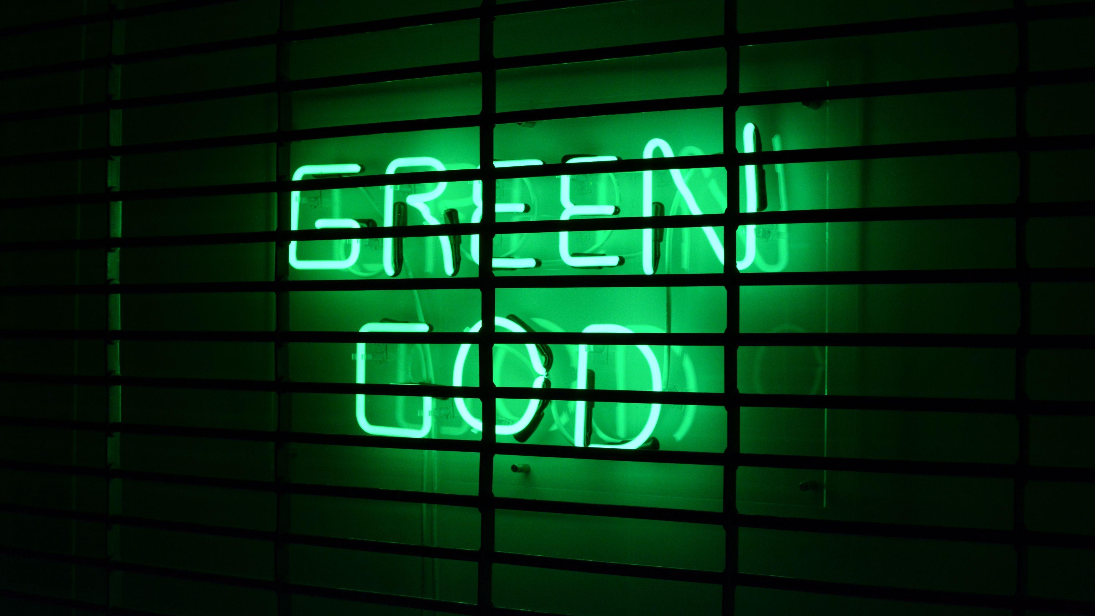 3840x2160 Download wallpaper 3840x2160 inscription, neon, green
