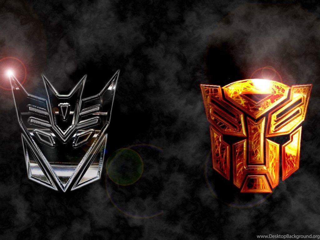 1024x768 Transformers autobots vs decepticons logo wallpaper Desktop