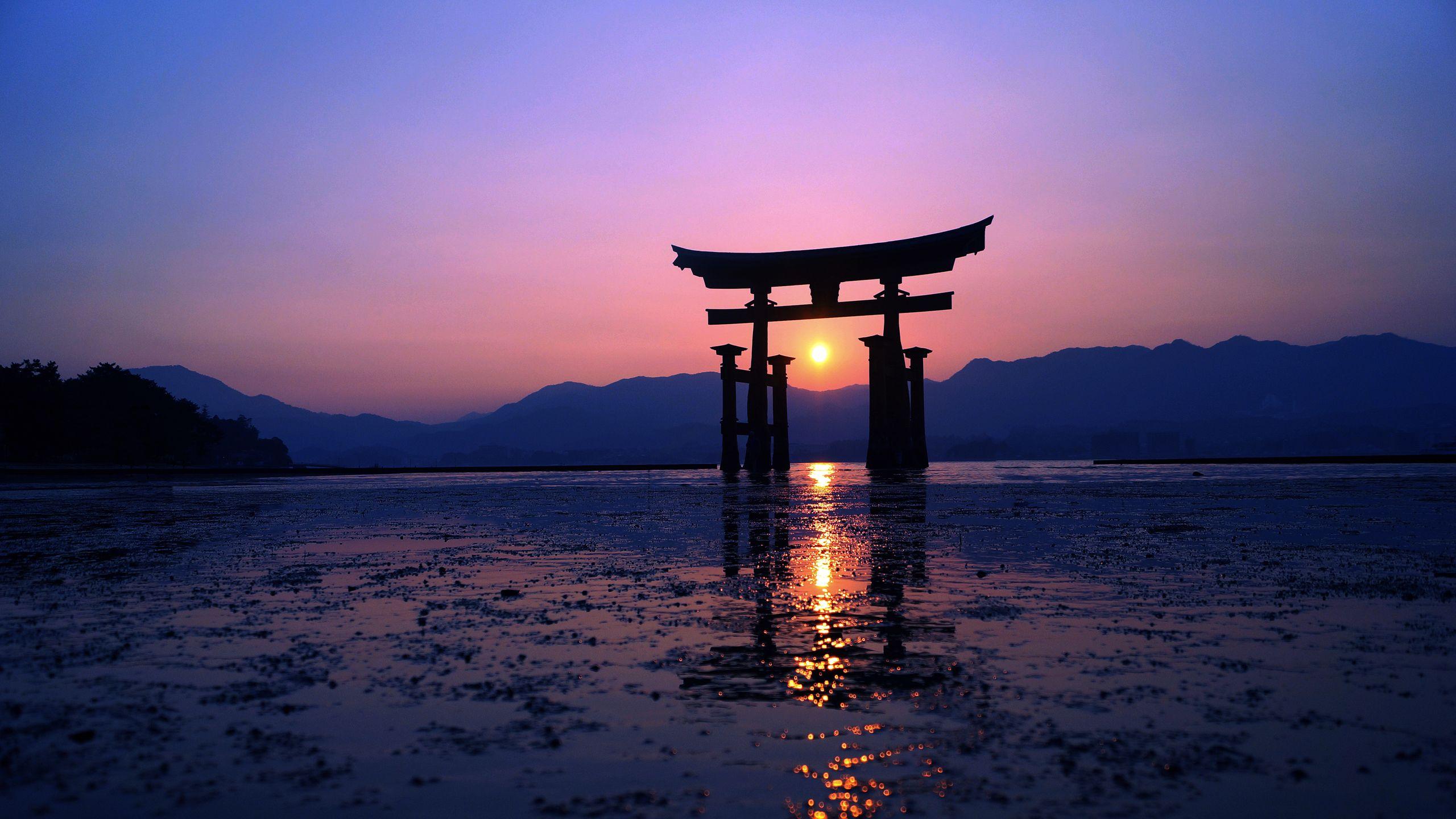 2560x1440 Japan Sunset Purple Evening 4k 1440P Resolution HD