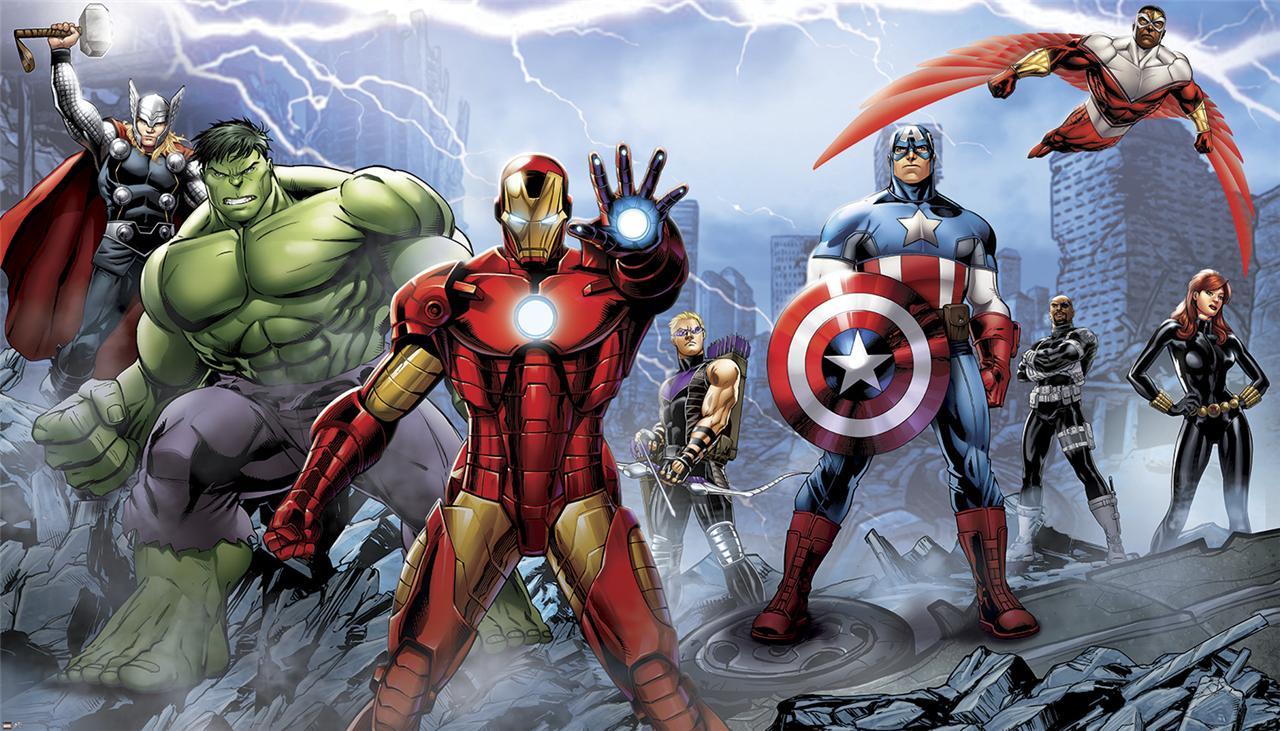 1280x731 Free download Avengers Assemble Prepasted Wallpaper Mural