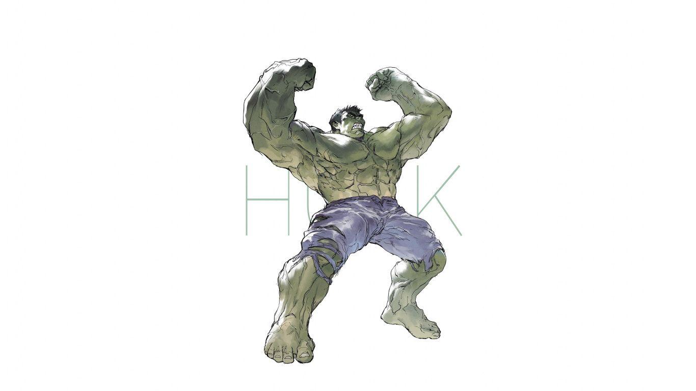 1366x768 Download 1366x768 wallpaper hulk, artwork, avengers