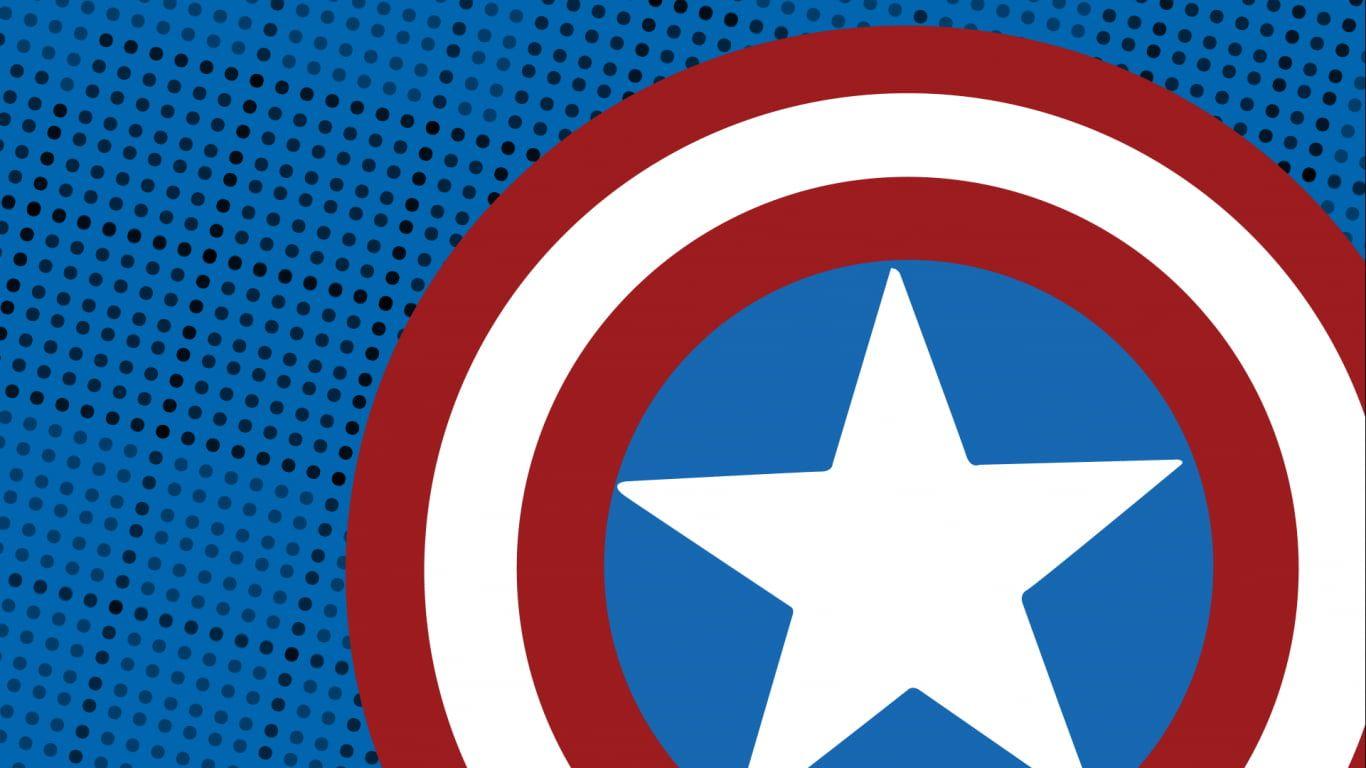 1366x768 Captain America shield illustration HD wallpaper. Wallpaper
