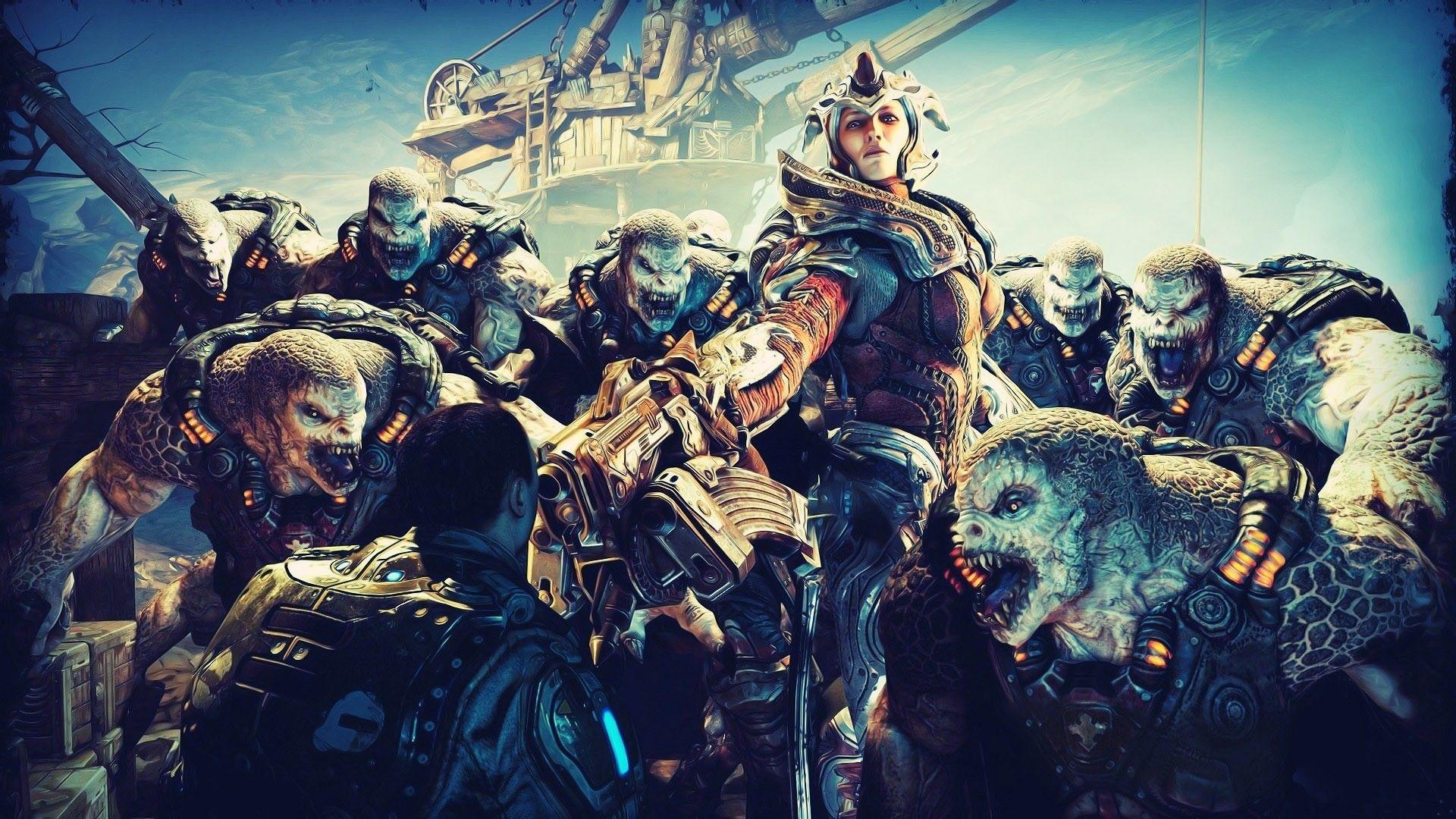 1920x1080 Gears of War, fantasy art, Gears of War 2 wallpaper