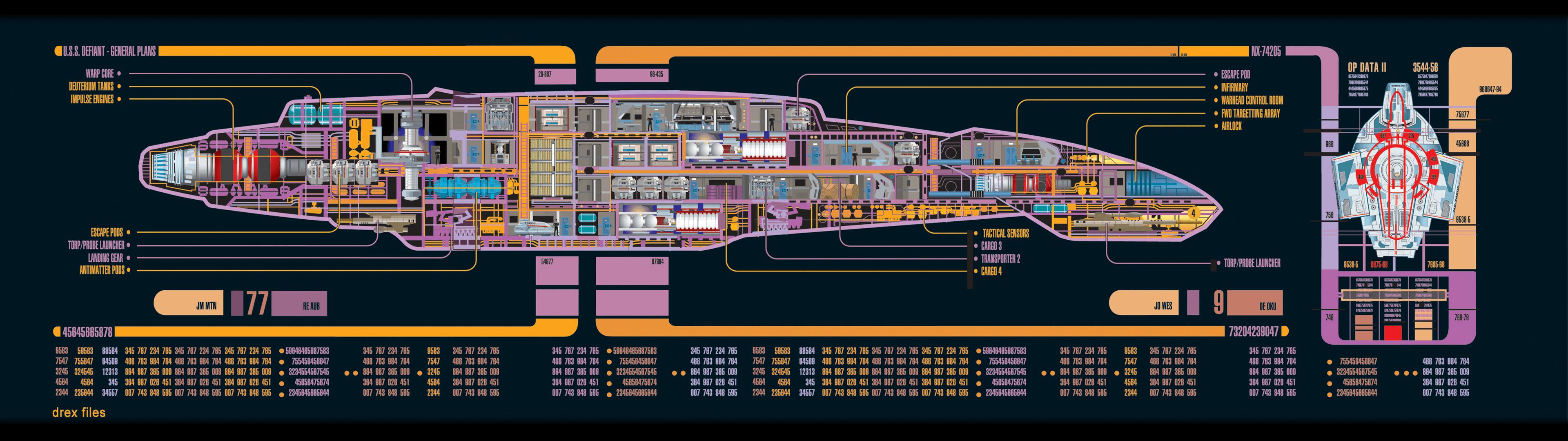 3840x1080 Star Trek Sci Fi HD Starship Blueprint Wallpaper
