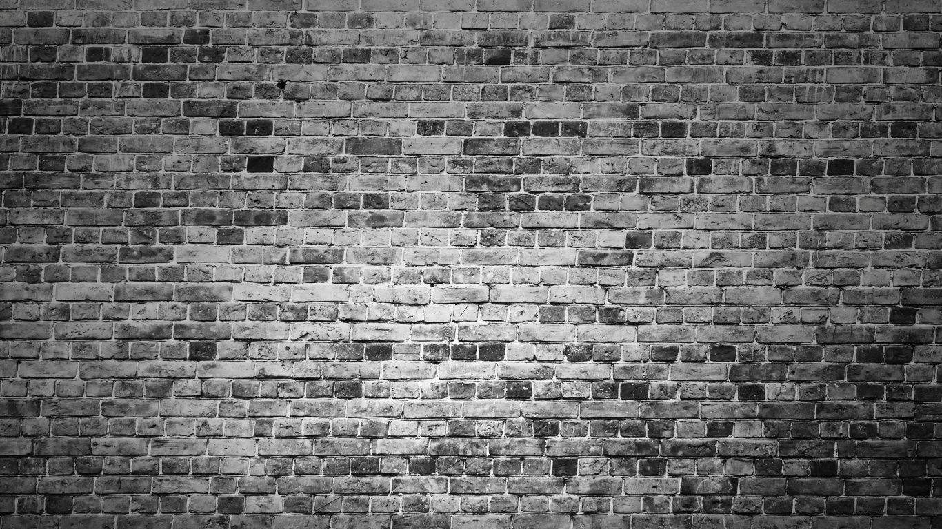 1366x768 Download 1366x768 wallpaper brick wall, black and white