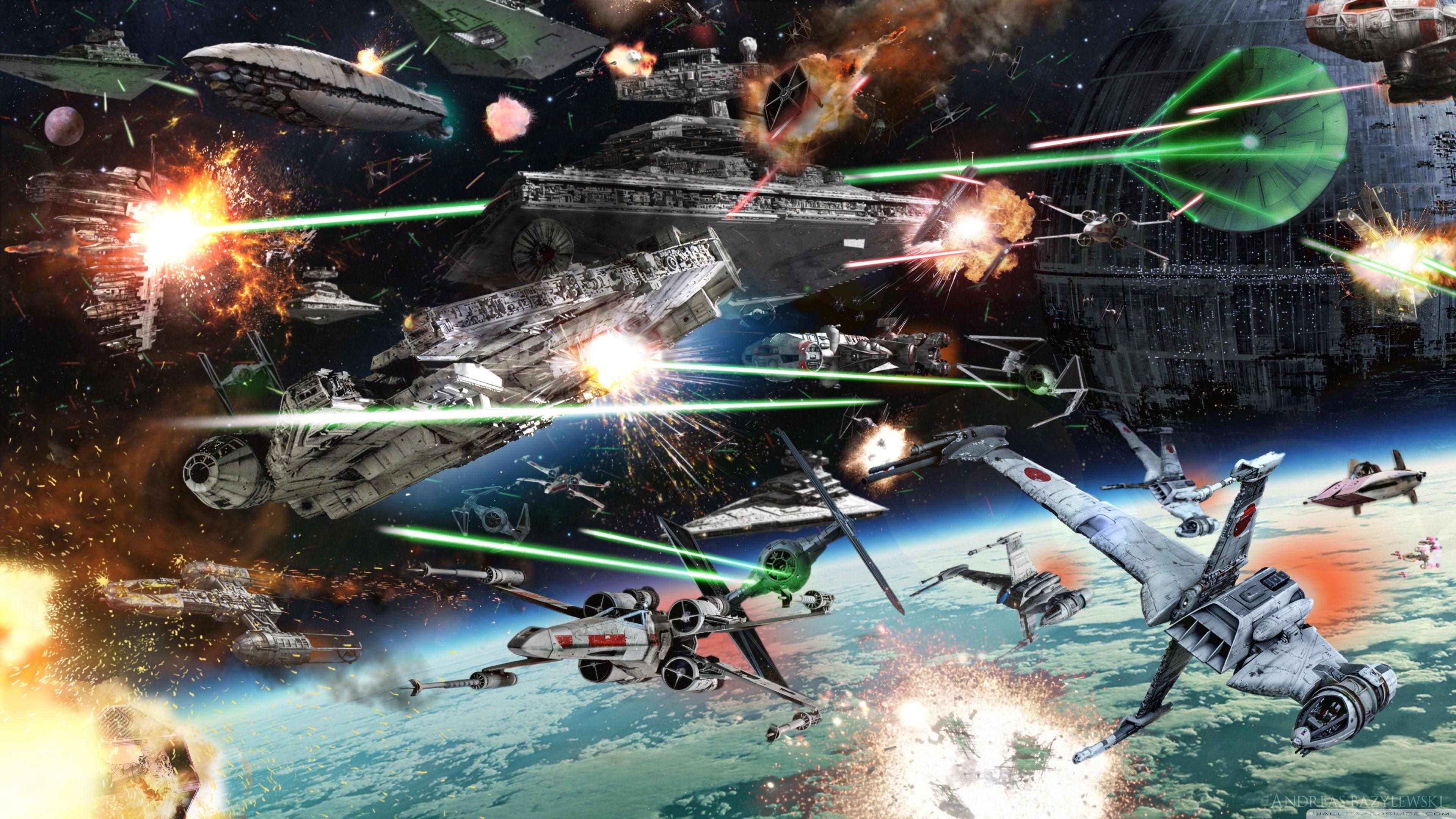 Epic Star Wars Space Battle Wallpaper - Singebloggg