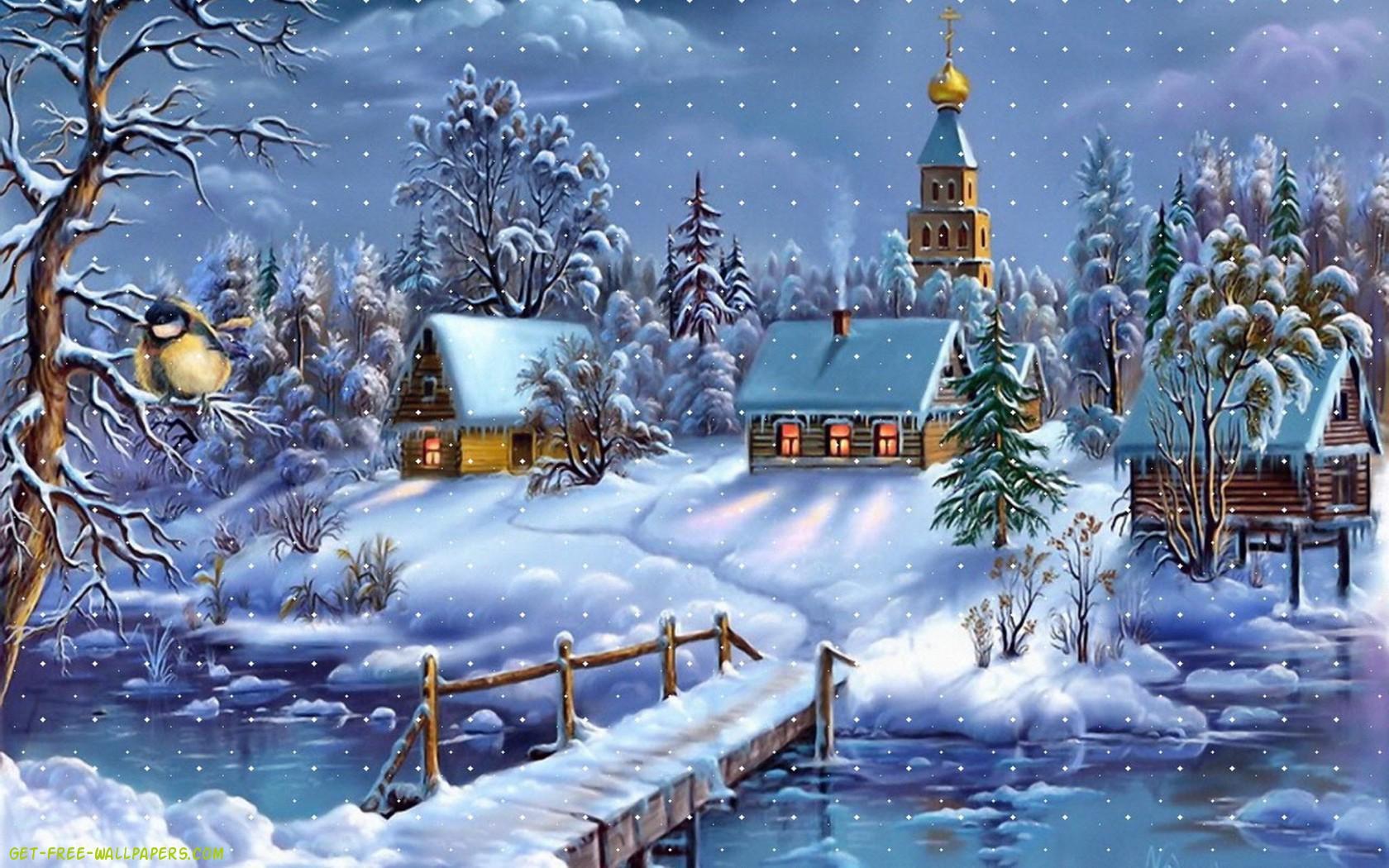 1680x1050 3D Winter Scenes Wallpaper