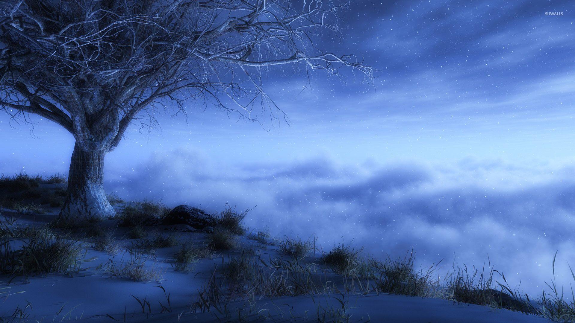 1920x1080 Winter Night Wallpaper