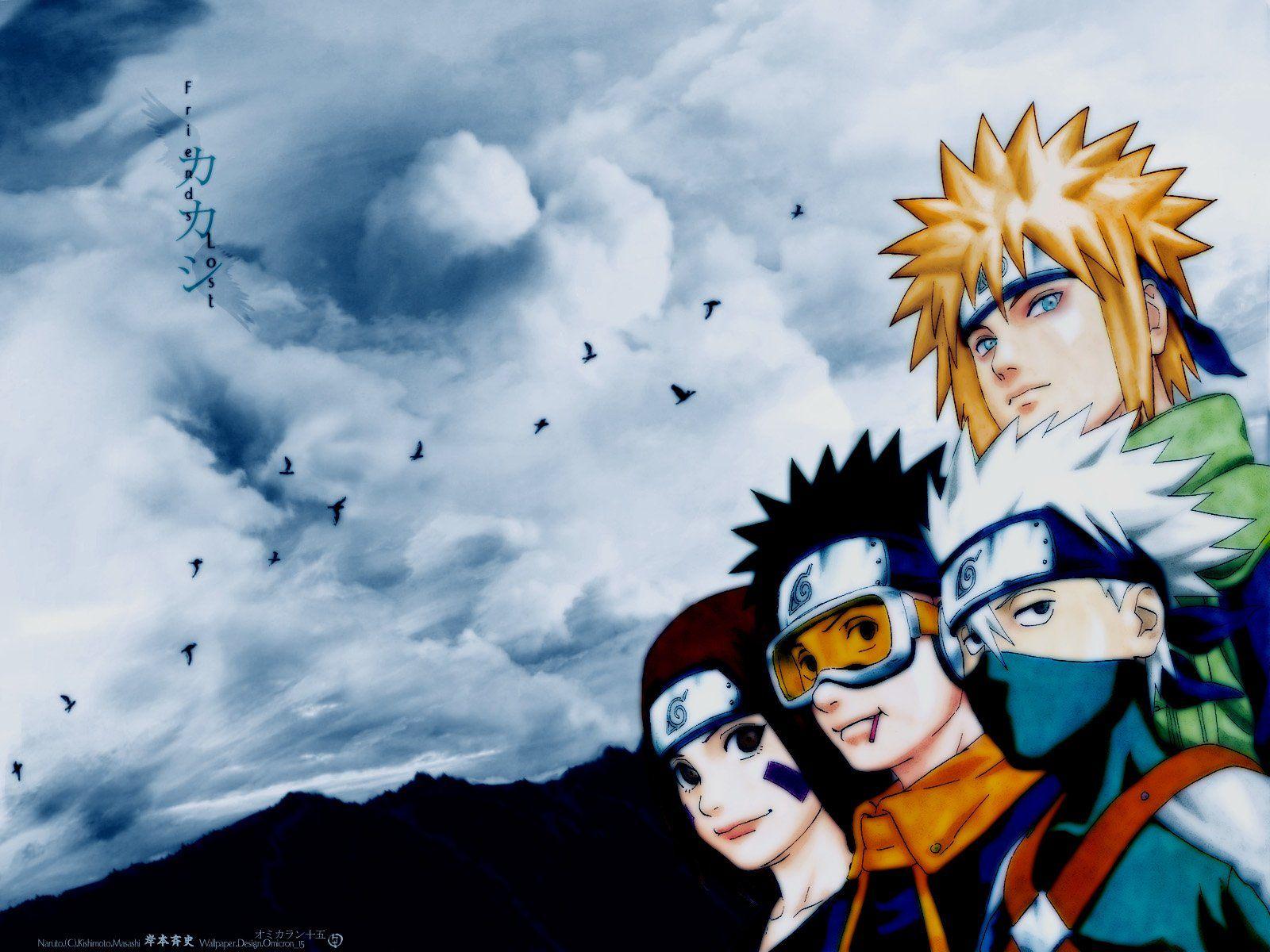 1600x1200 Naruto: Shippuden Minato Namikaze Uchiha Obito Kakashi