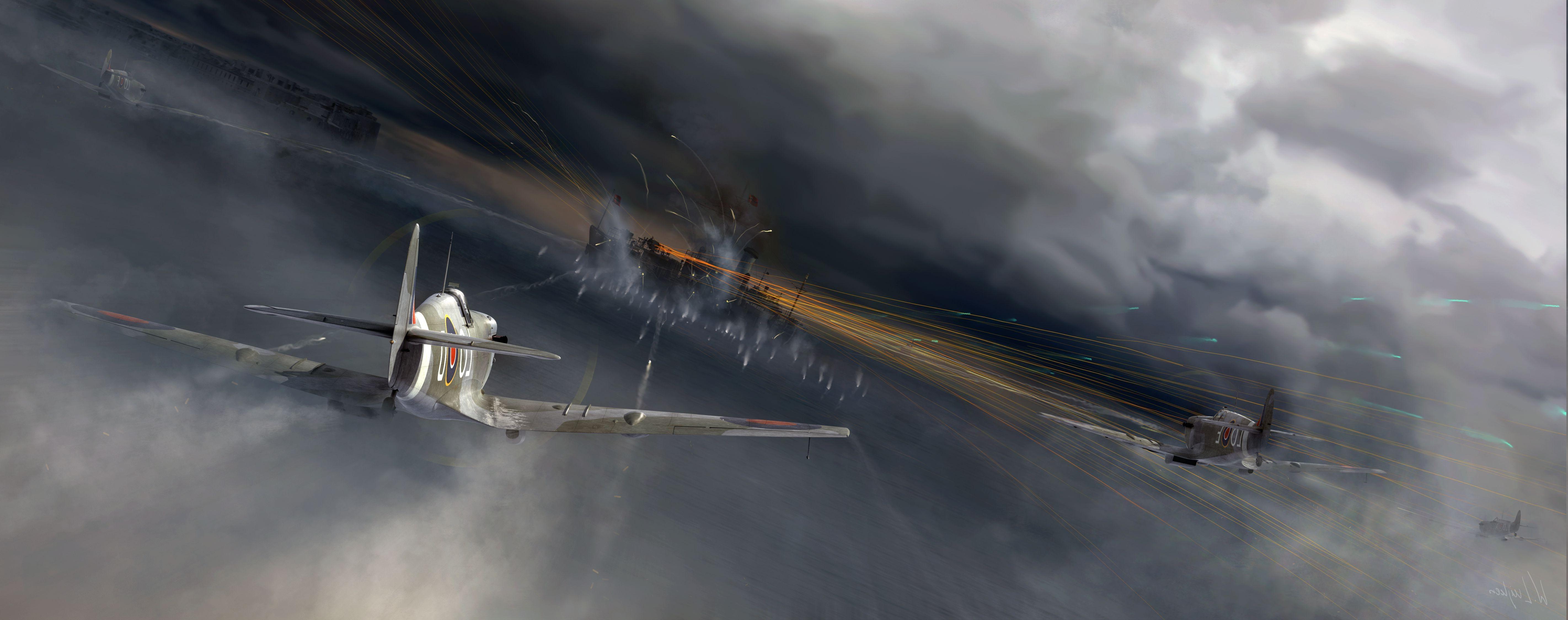 5686x2251 World War II, Military, Aircraft, Military Aircraft, Airplane, Spitfire, Supermarine Spitfire, Royal Airforce Wallpaper HD / Desktop and Mobile Background