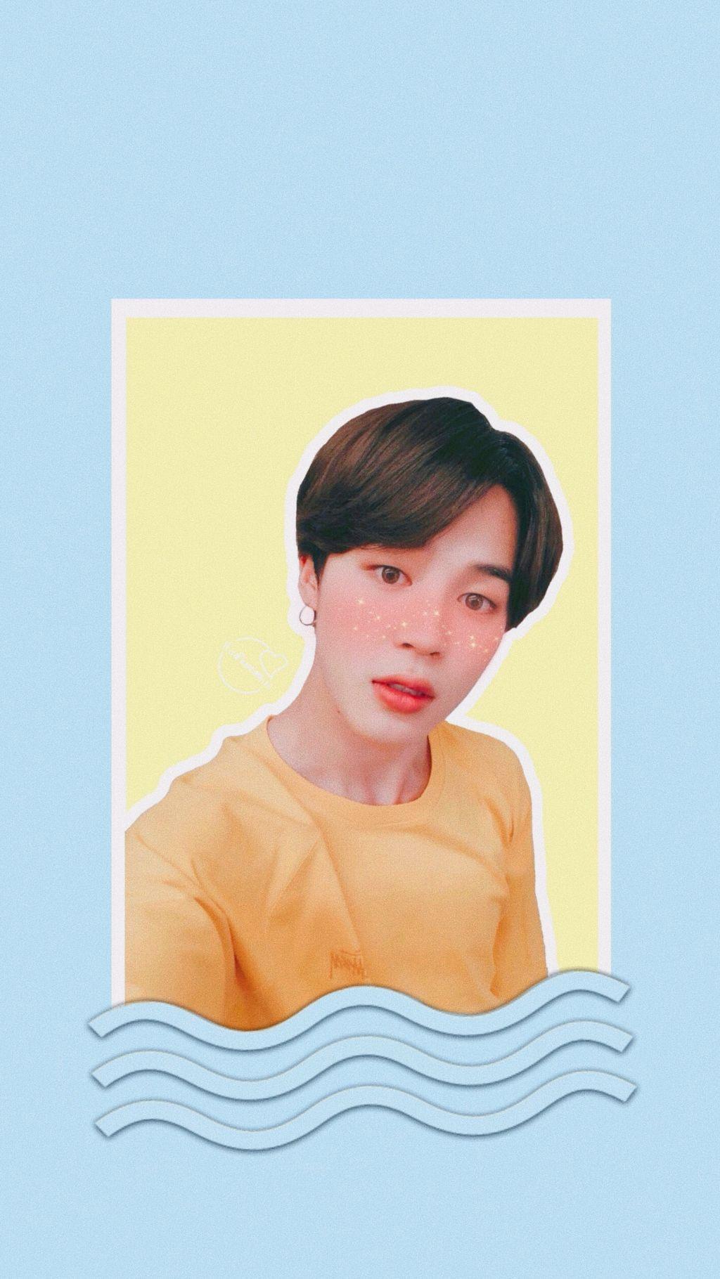 1024x1820 freetoedit jimin bts blue yellow cute kpop wallpaper