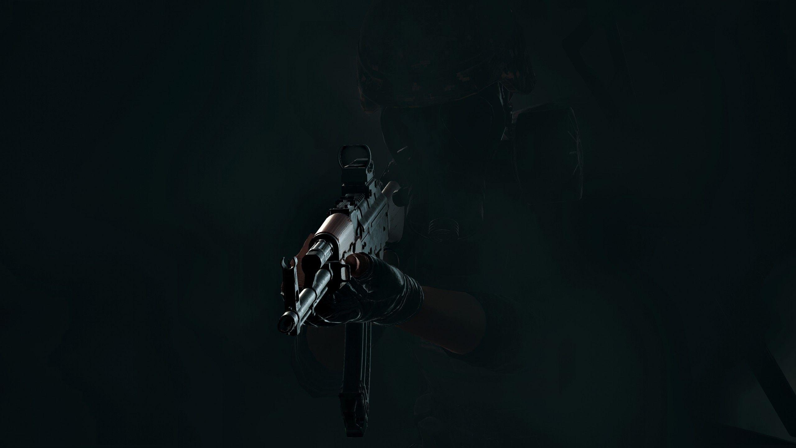 2560x1440 Wallpaper PlayerUnknown's Battlegrounds, PUBG, Black, Dark