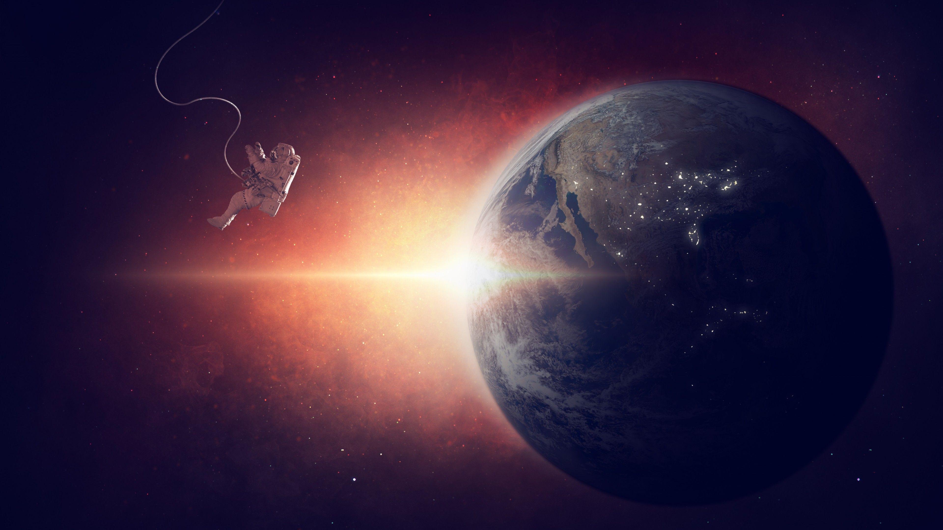 3840x2160 Wallpaper earth, planet, space, galaxy, astronaut, 5k, Space