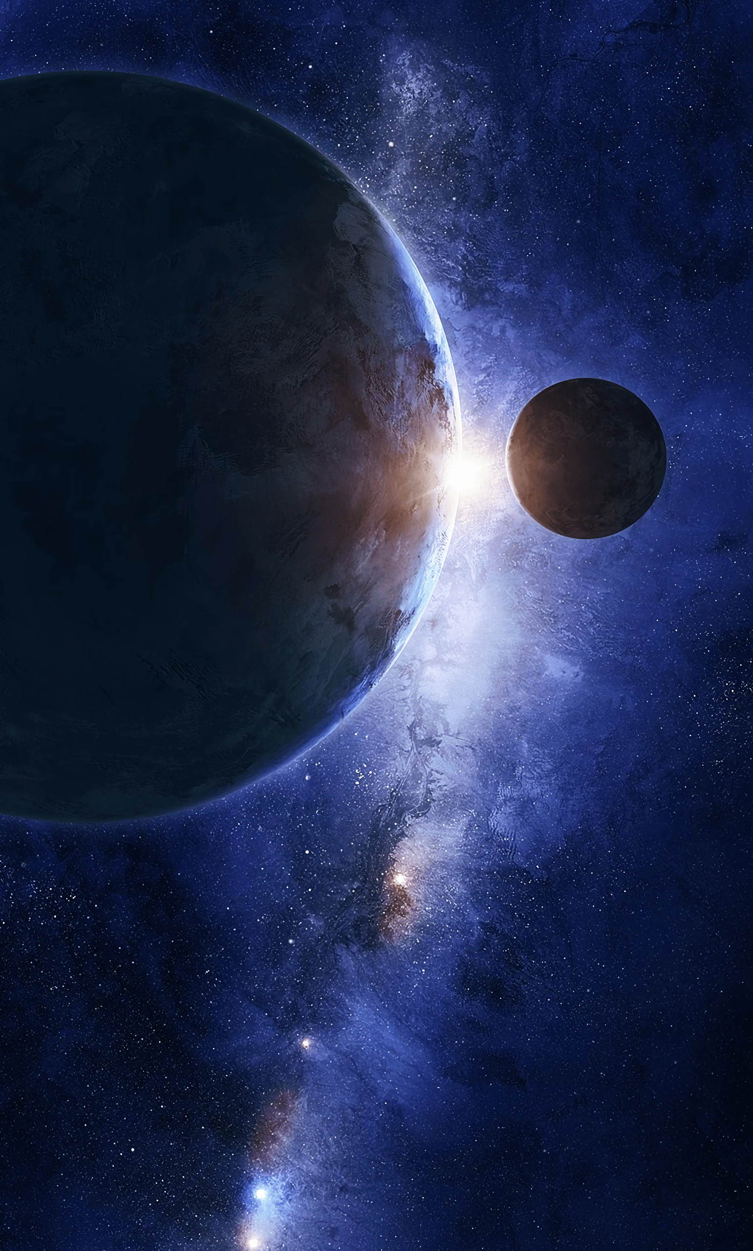 1542x2560 Download wallpaper 1542x2560 planet, satellite, space