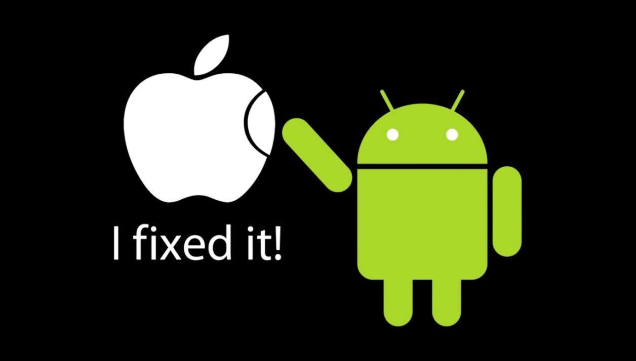 1256x714 Android Fix Apple Logo Funny Wallpaper HD