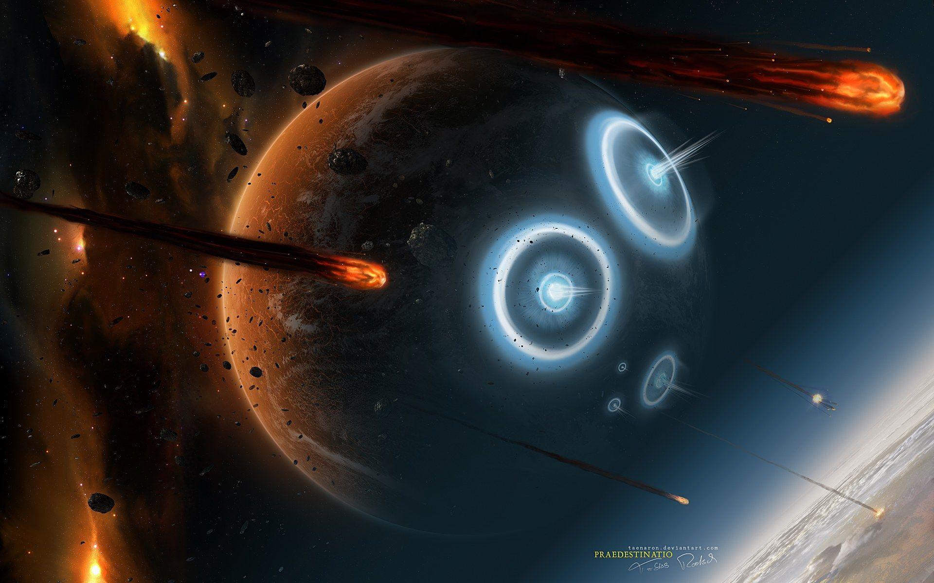 1920x1200 Universe and planets digital art wallpaper praedestinatio