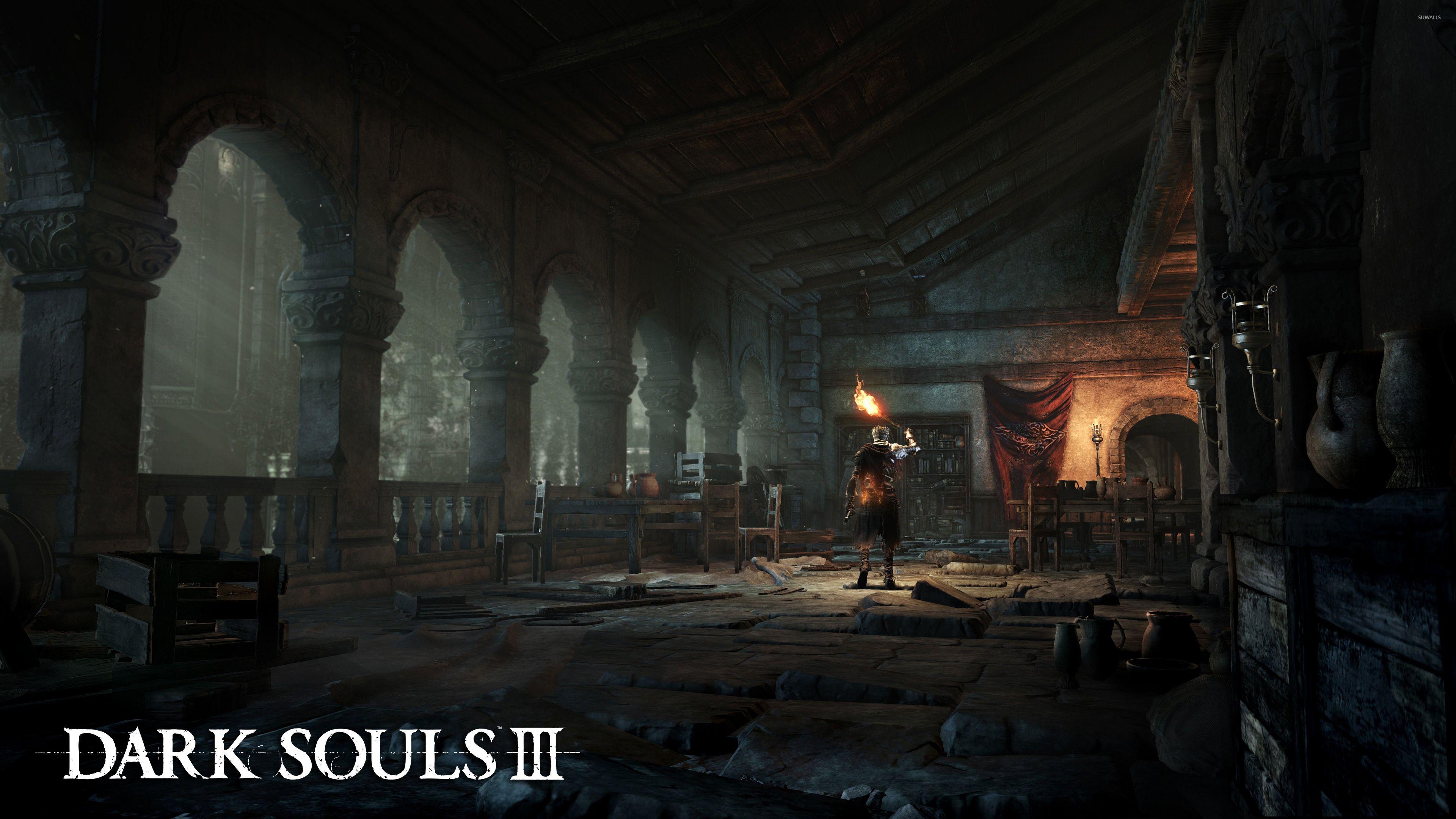 3840x2160 Knight in an empty room in Dark Souls III wallpaper