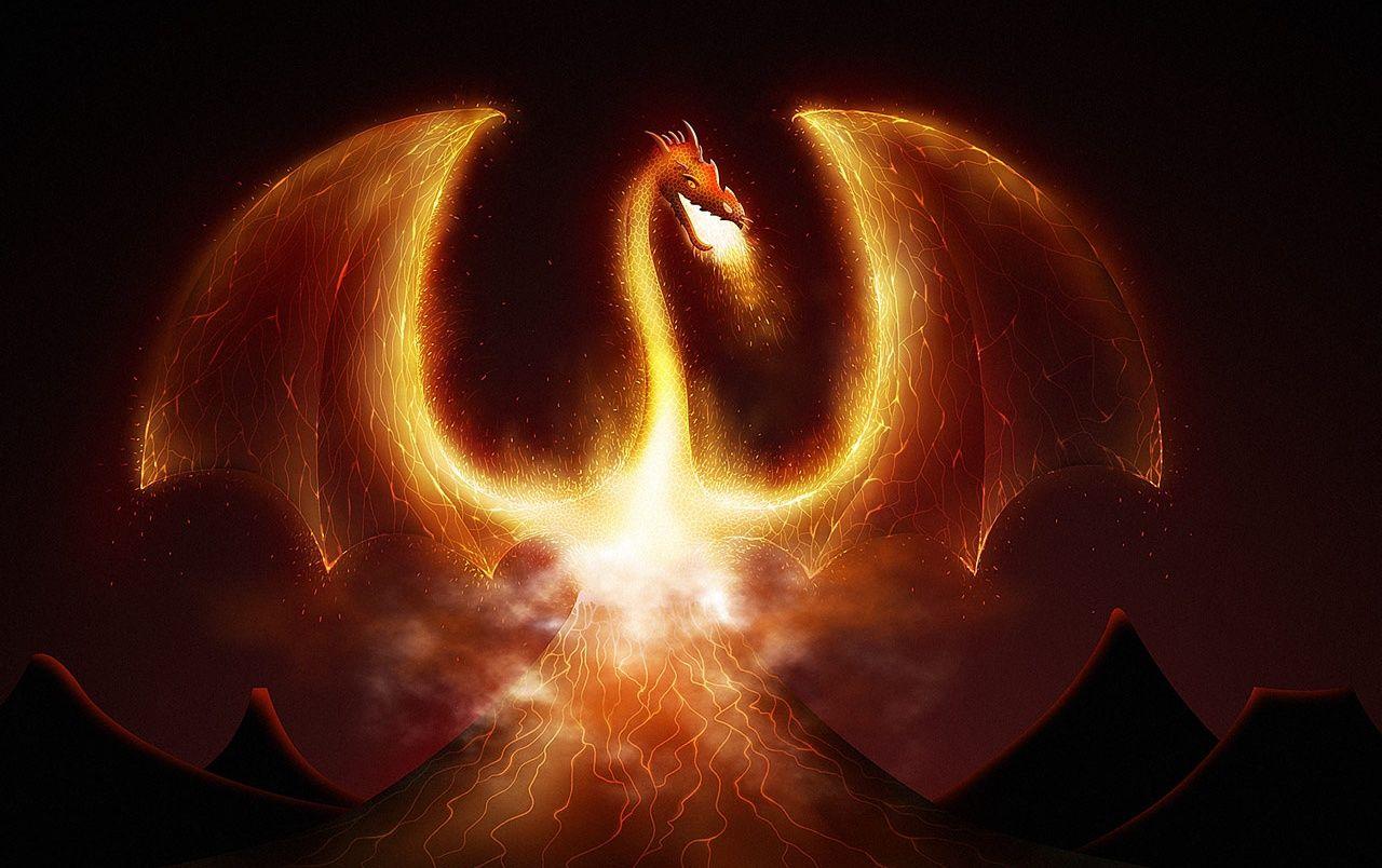 1280x804 Fire dragon wallpaper. Fire dragon