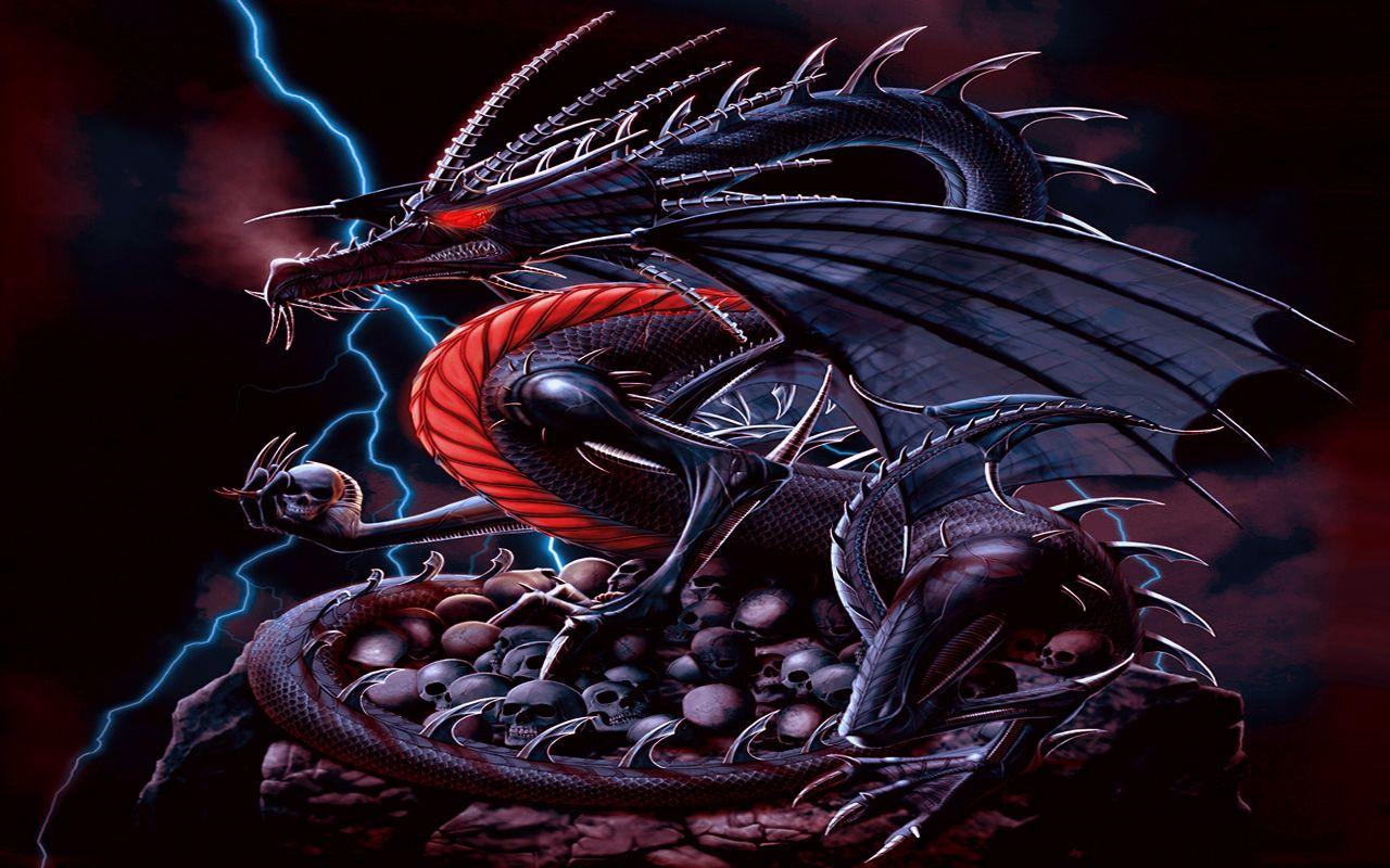 1280x800 Skulls And Dragons Wallpaper Skulls and dragons wallpaper