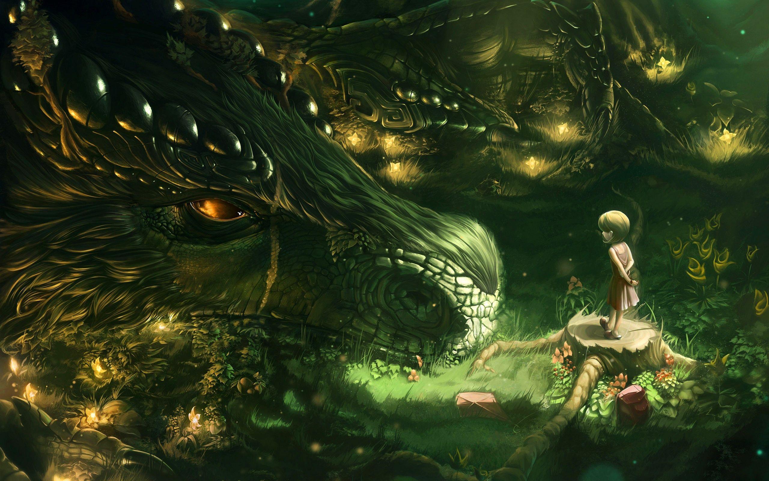 2560x1600 Fantasy Friendly Dragon Art