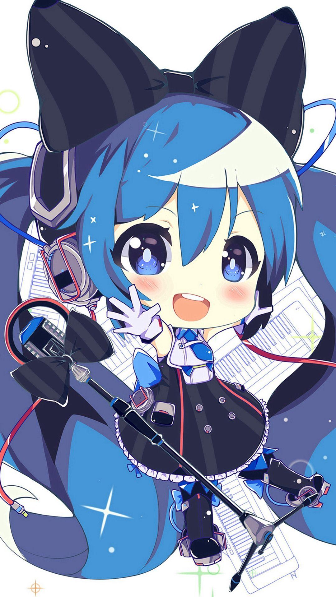1080x1920 Hatsune Miku Anime Girl Blue Illustration Art Cute iPhone 8