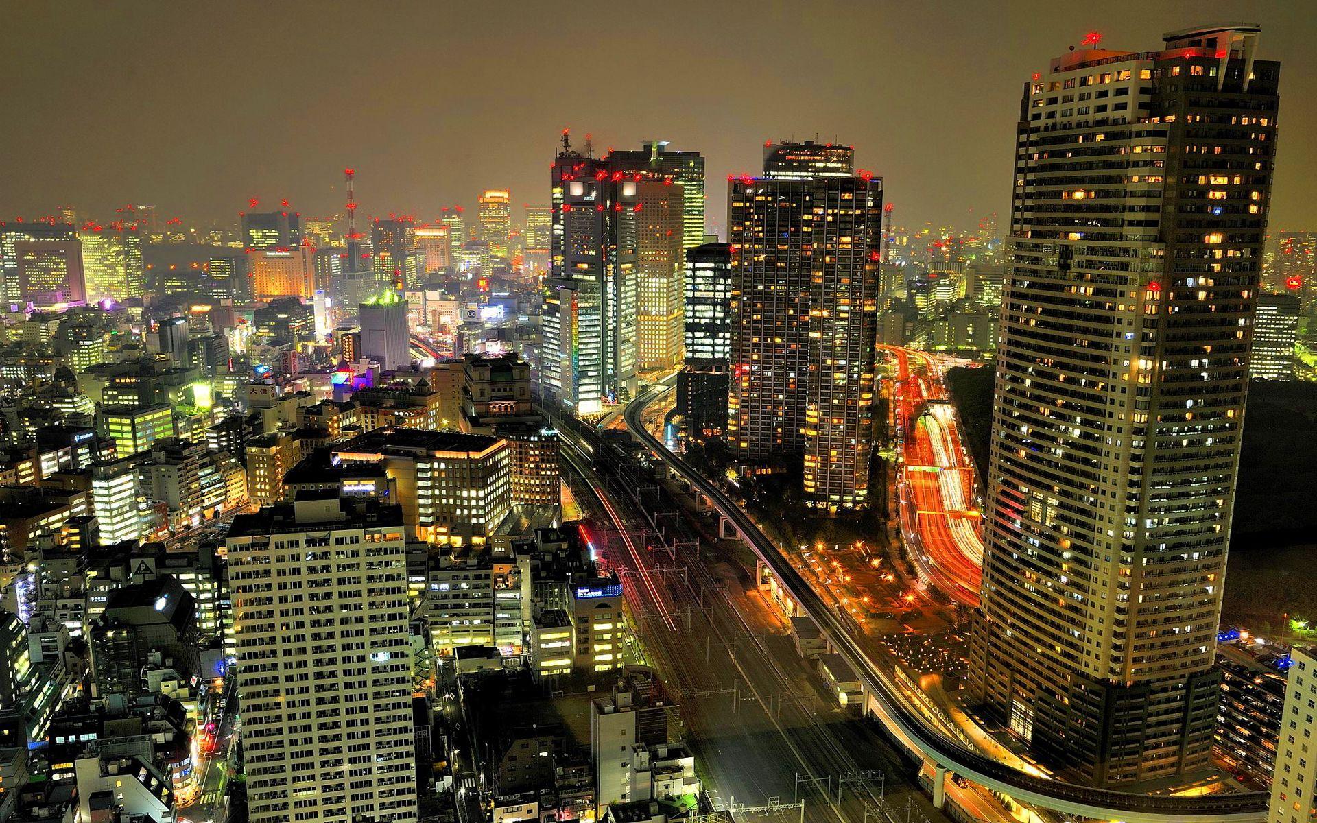 1920x1200 Tokyo city night view