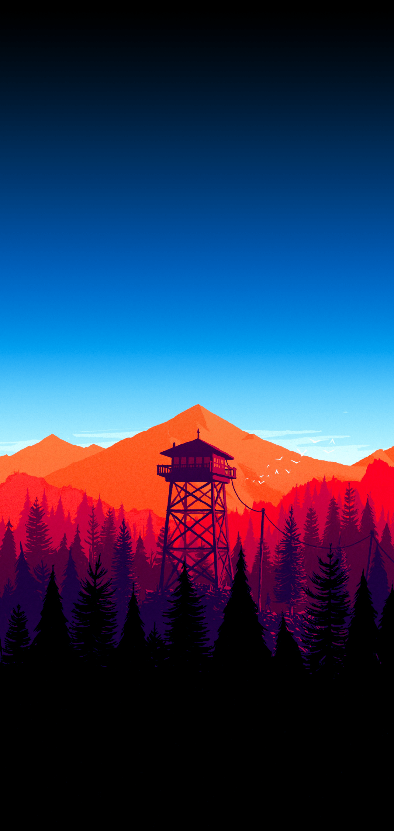 Forest Scenery Watchtower Firewatch Wallpaper iPhone Phone 4K #4260e