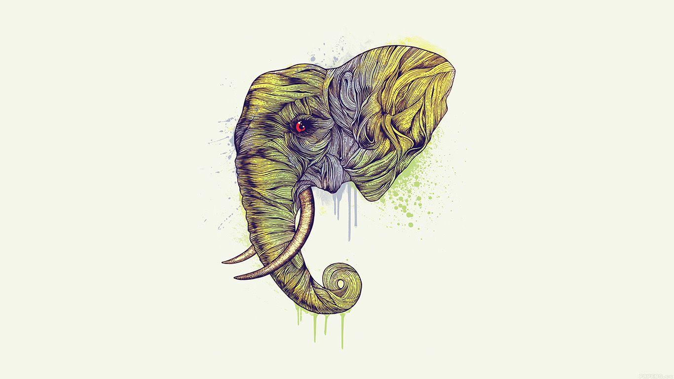 1366x768 wallpaper for desktop, laptop. elephant art yellow