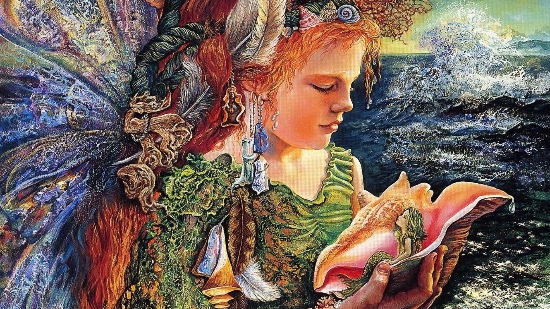 1920x1080 morskaya fairy, shell, mermaid 1080P Laptop Full