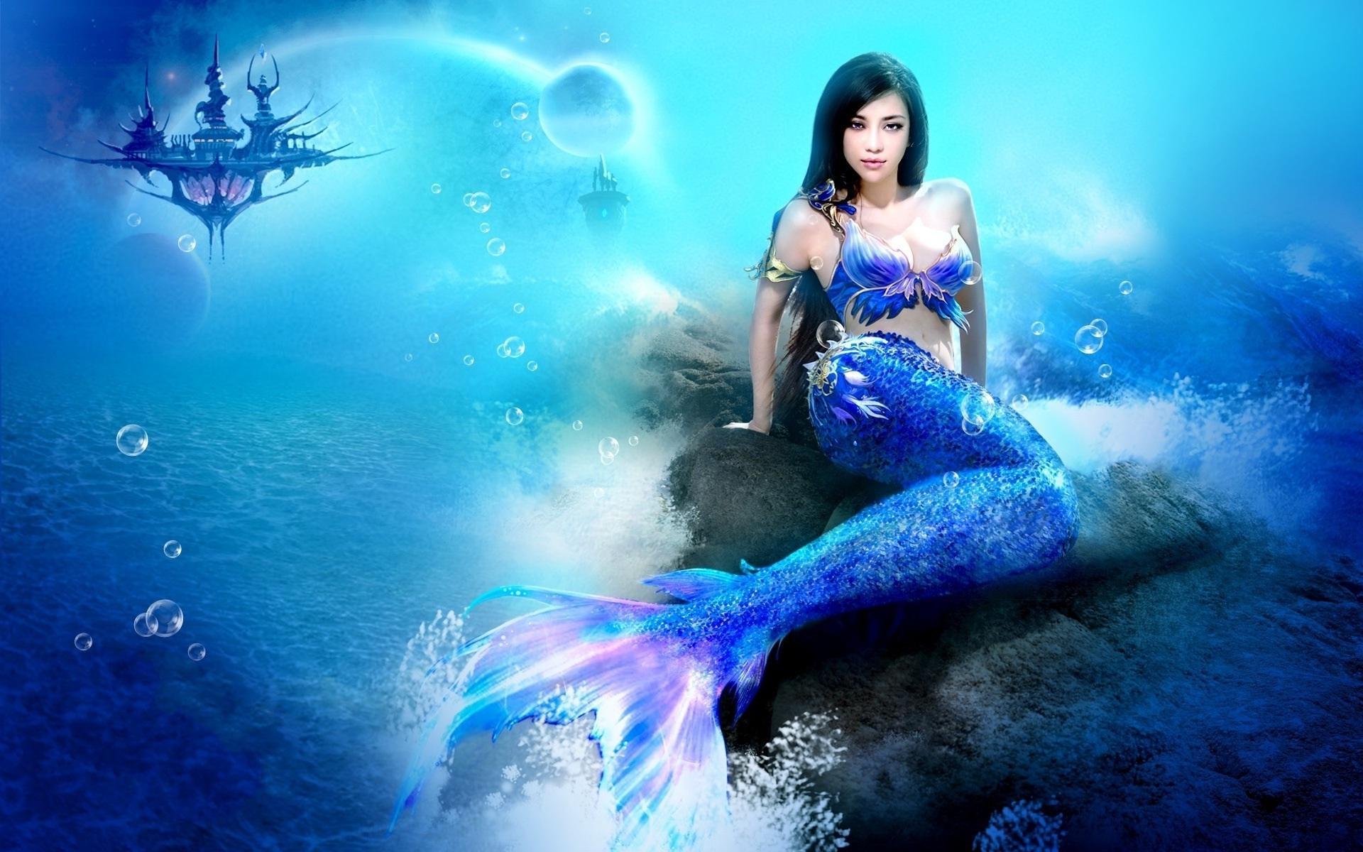 1920x1200 Blue Mermaid HD desktop wallpaper : Widescreen : High
