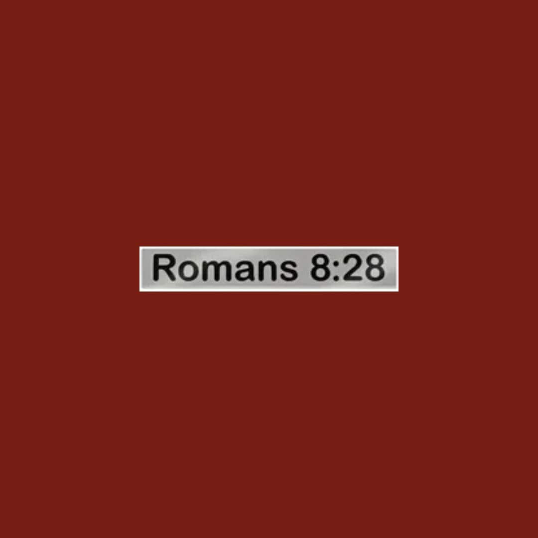 1080x1080 Romans 8:28 Chrome Plated Scripture