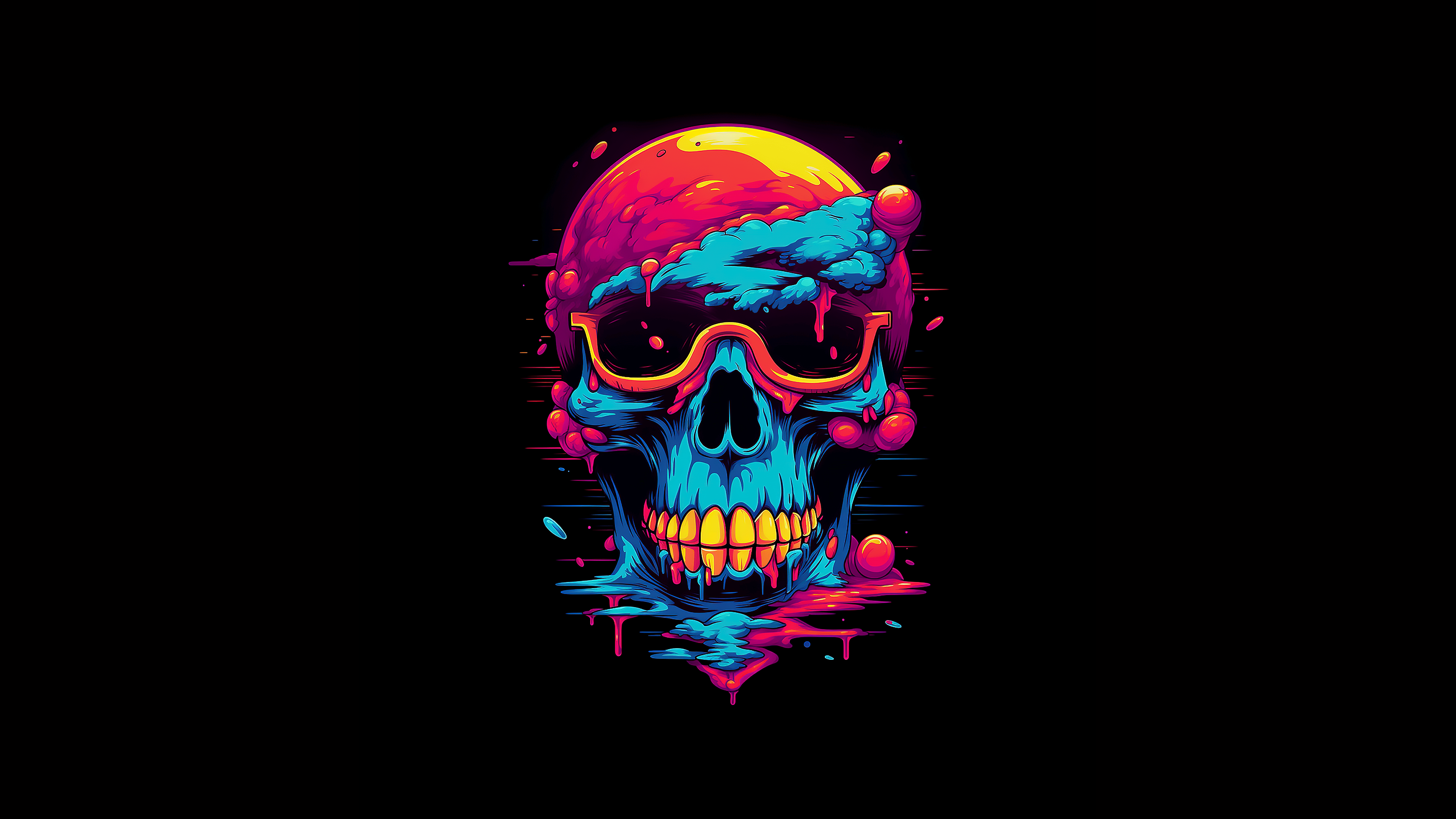 5120x2880 Colorful Wallpaper 4K, Skull, AI art