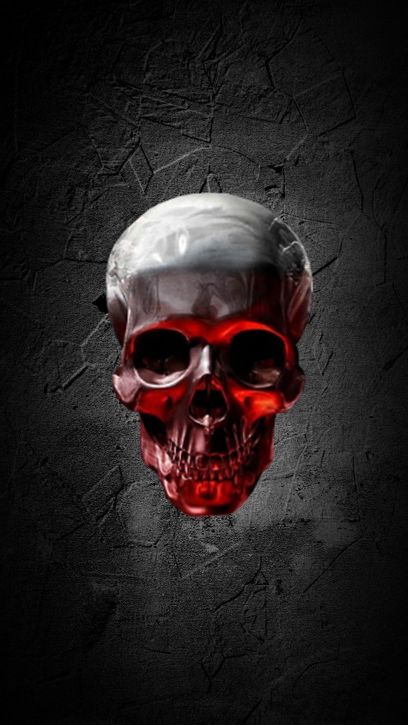 800x1422 Skull, neon, red, HD phone wallpaper