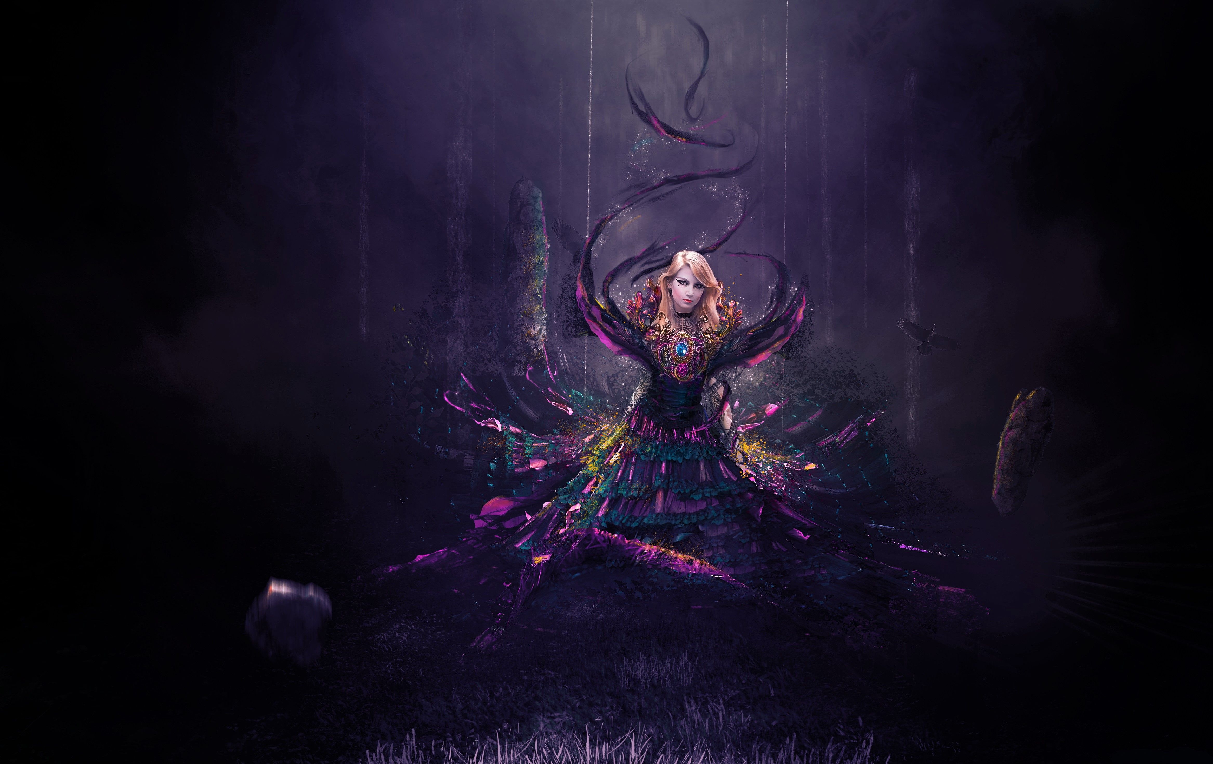 4667x2941 Fantasy Women Dark Magic Wallpaper, HD Fantasy 4K Wallpaper, Image and Background