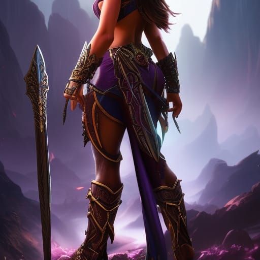 512x512 fantasy female warrior elf
