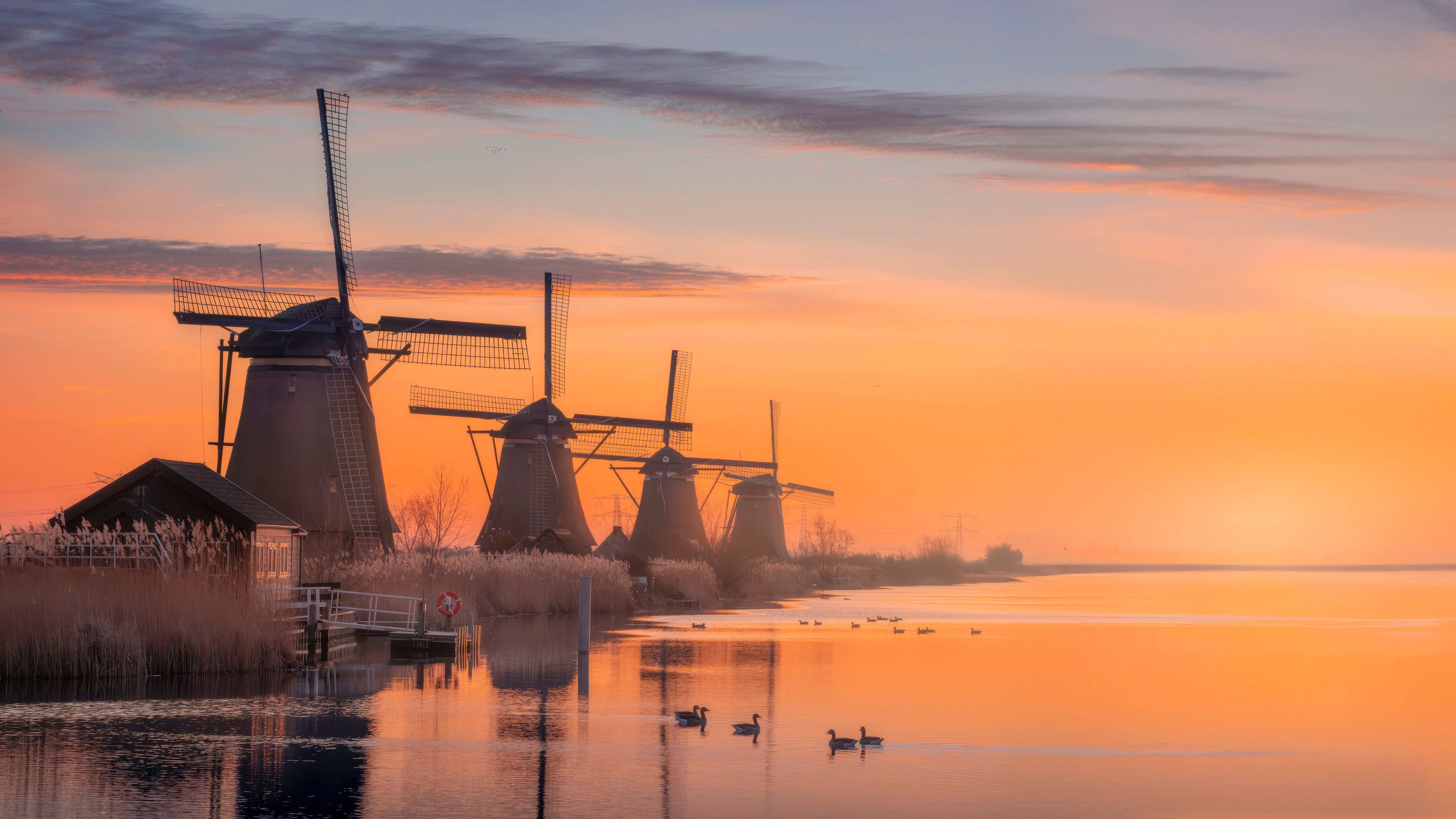 5120x2880 Windmill Village In Netherlands Wallpaper, HD Photography Wallpaper, 4k Wallpaper, Image, Background, Photos and Picture