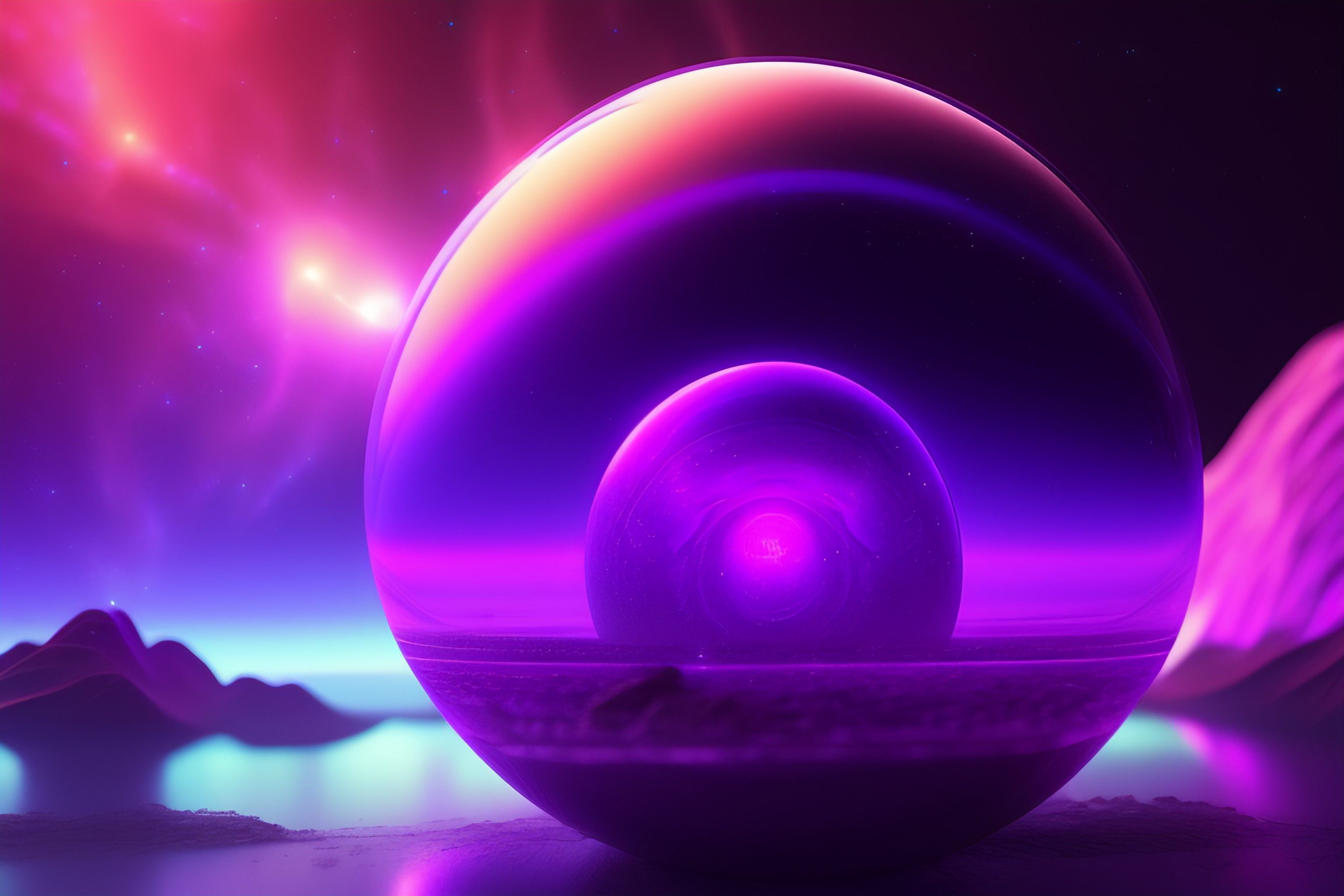 3072x2048 Scifi digital art wallpaper purple neon