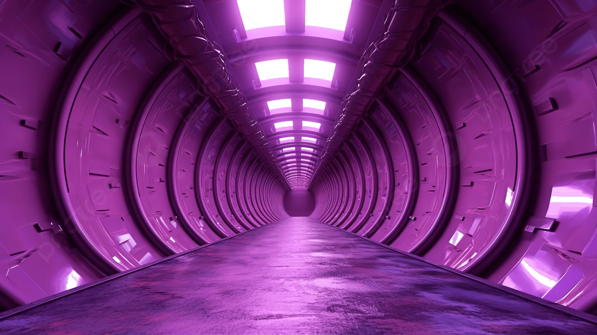 1200x673 Sci Fi Purple Tunnel Illustrated In 4k