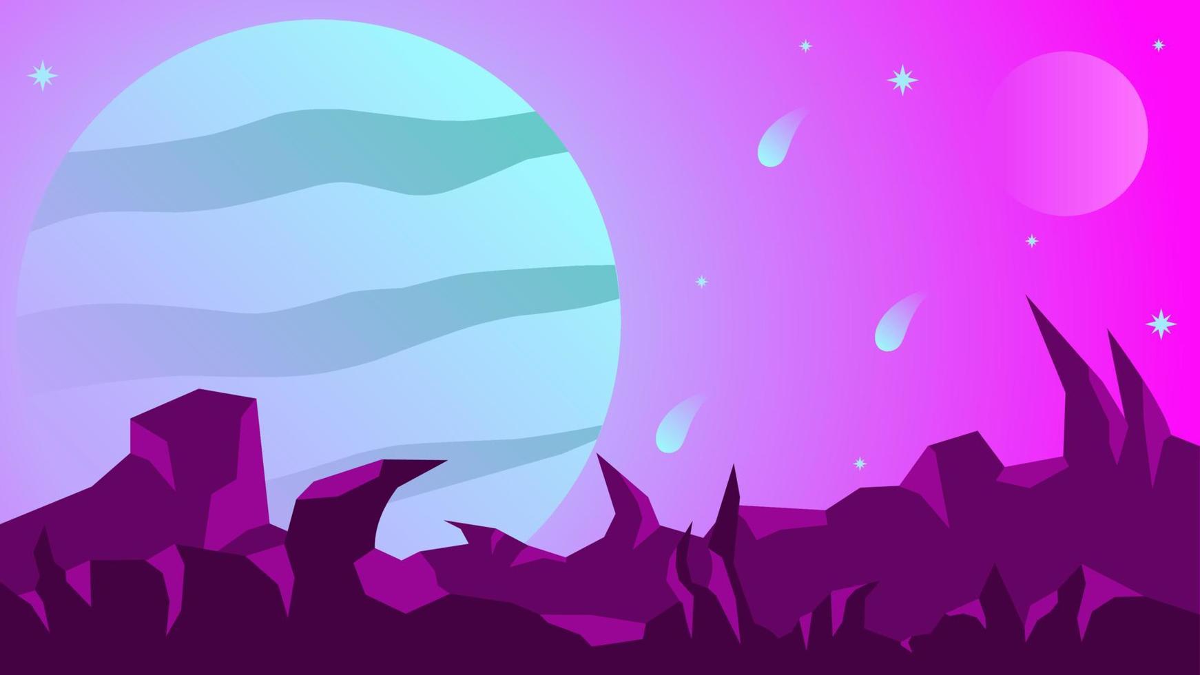1742x980 Science fiction landscape vector