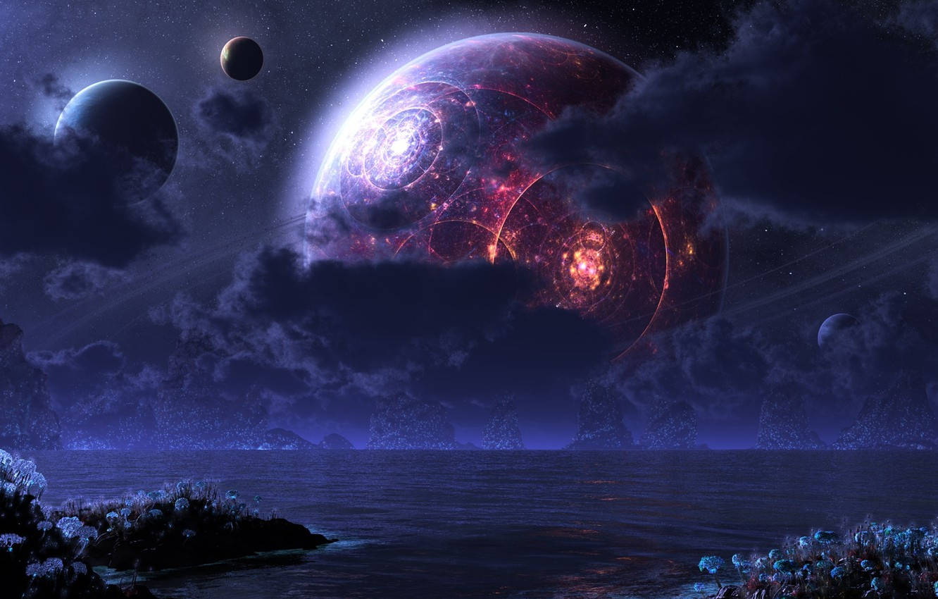 1332x850 Landscape Manufactorium Moon Wallpaper