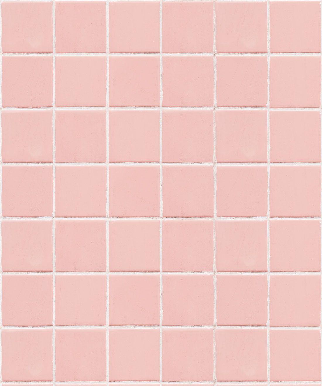 1100x1318 Pink Tiles Removable Wallpaper • Realistic Tile Effect