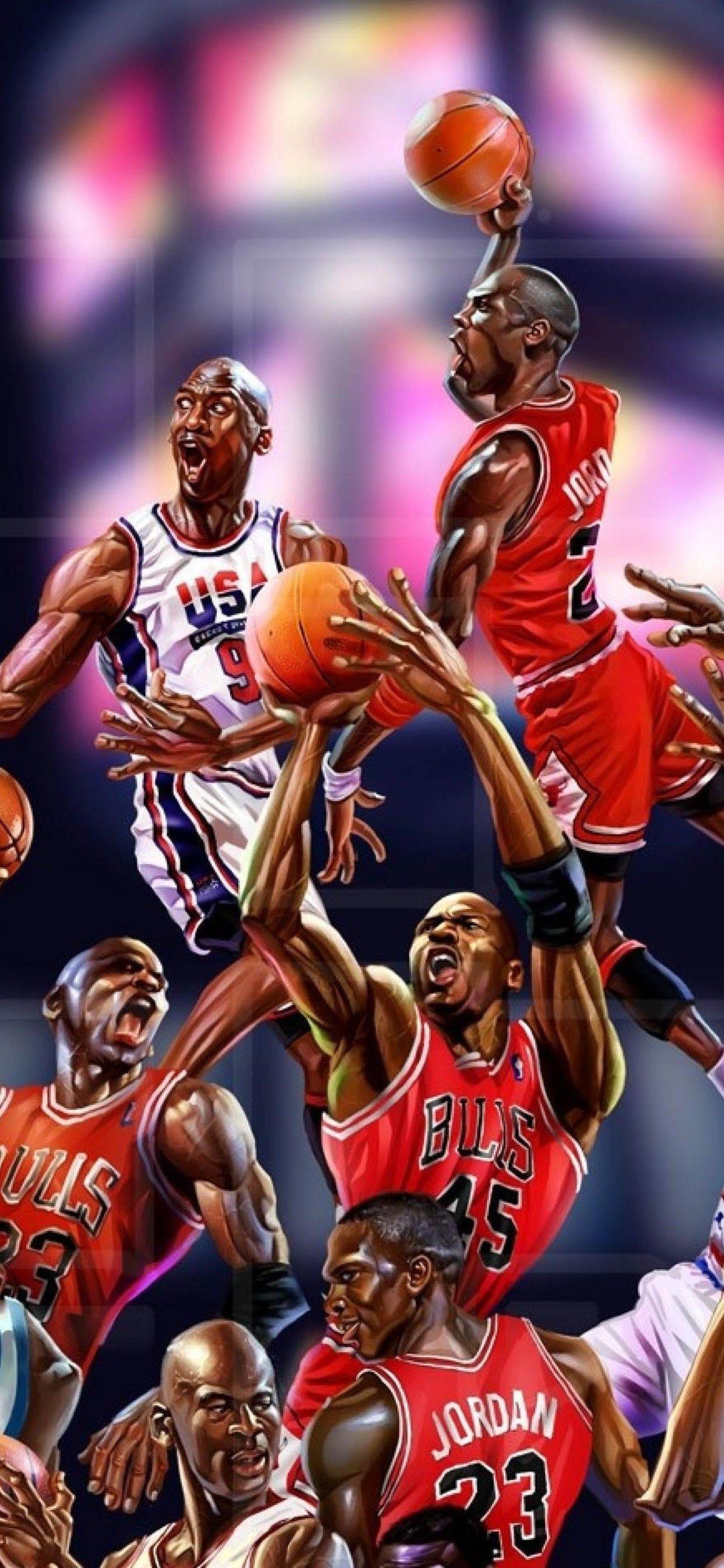 1242x2688 Michael Jordan Art iPhone Xs Max HD 4k Wallpaper Image