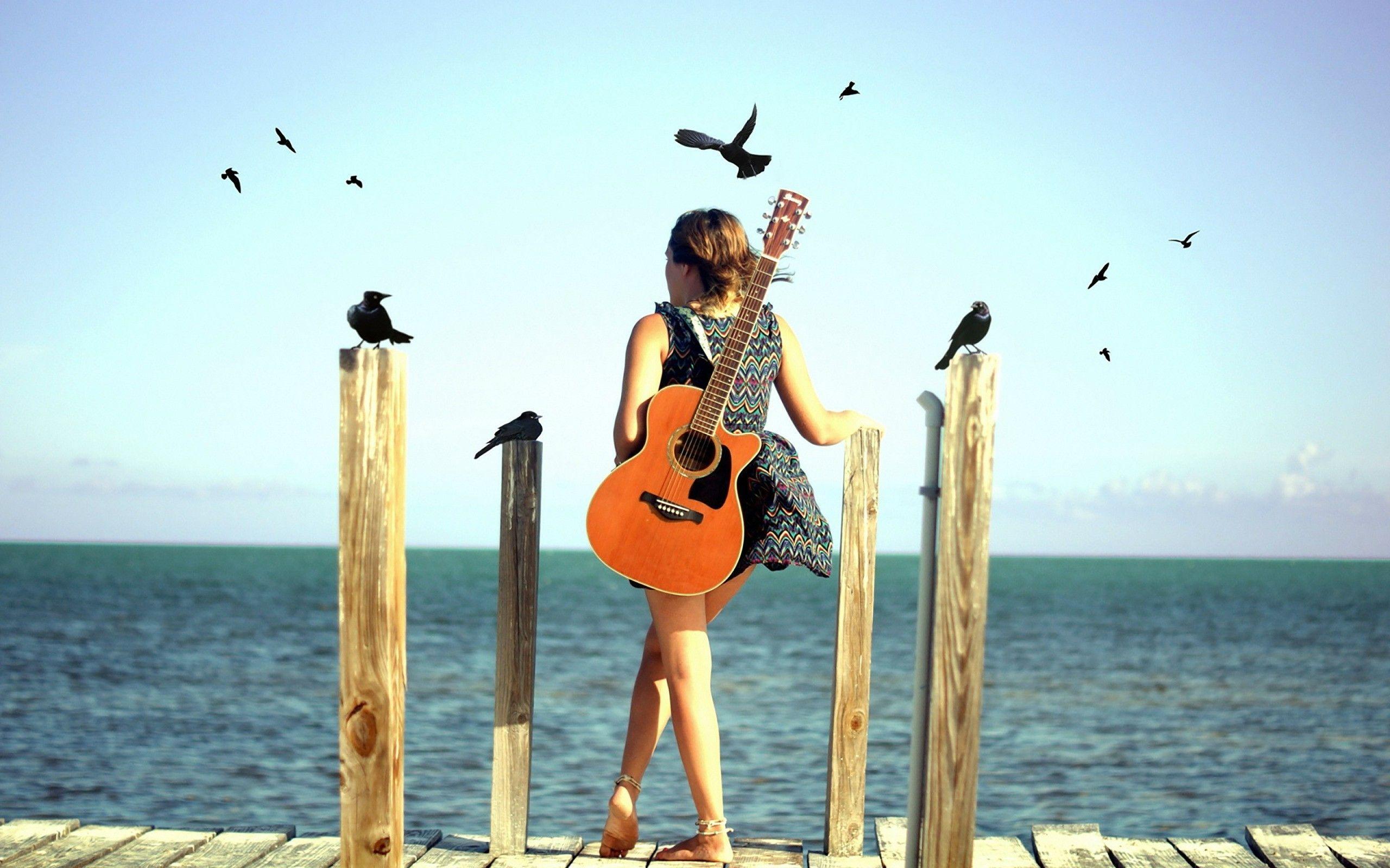 2560x1600 Guitar Girls Wallpaper