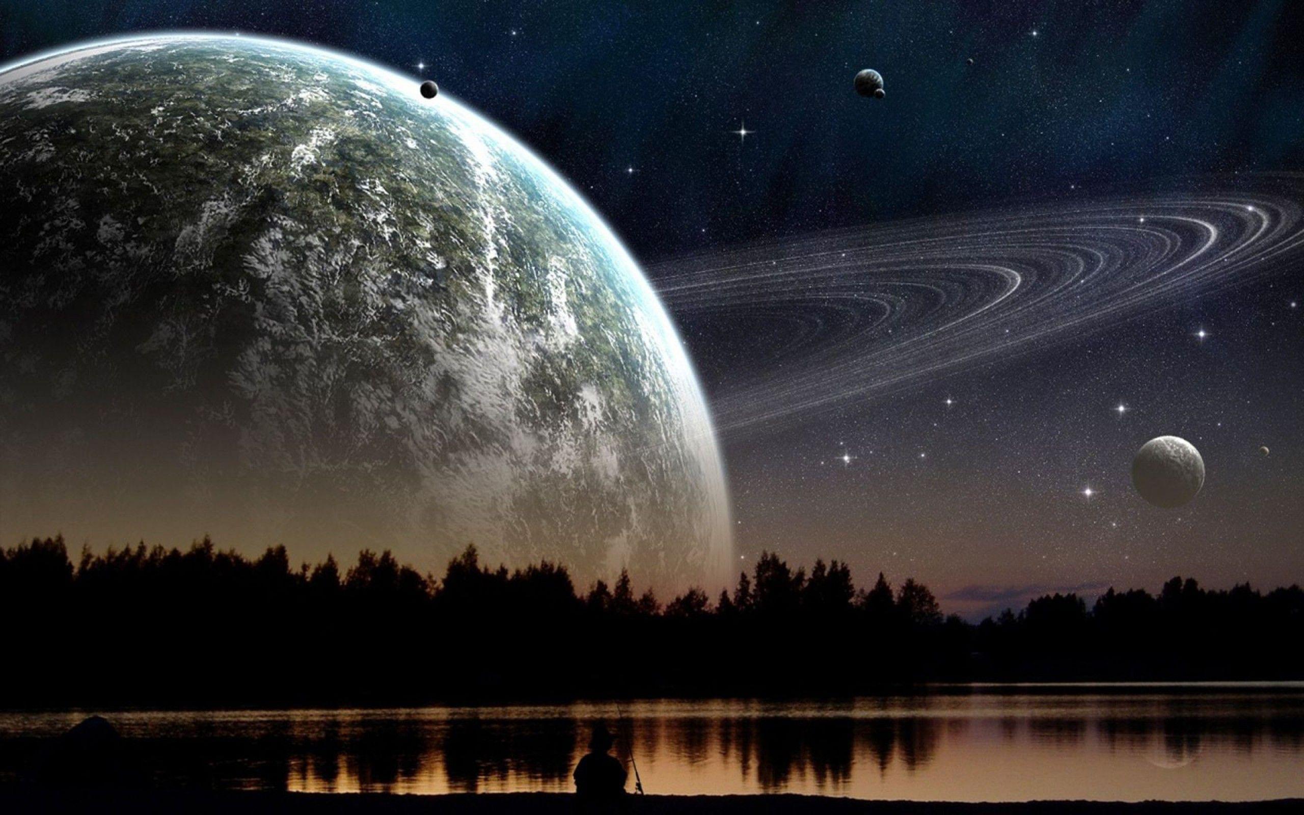 Свет дальних планет. Космос планеты. Космический пейзаж. Звездное небо с планетами. Небо с планетами.